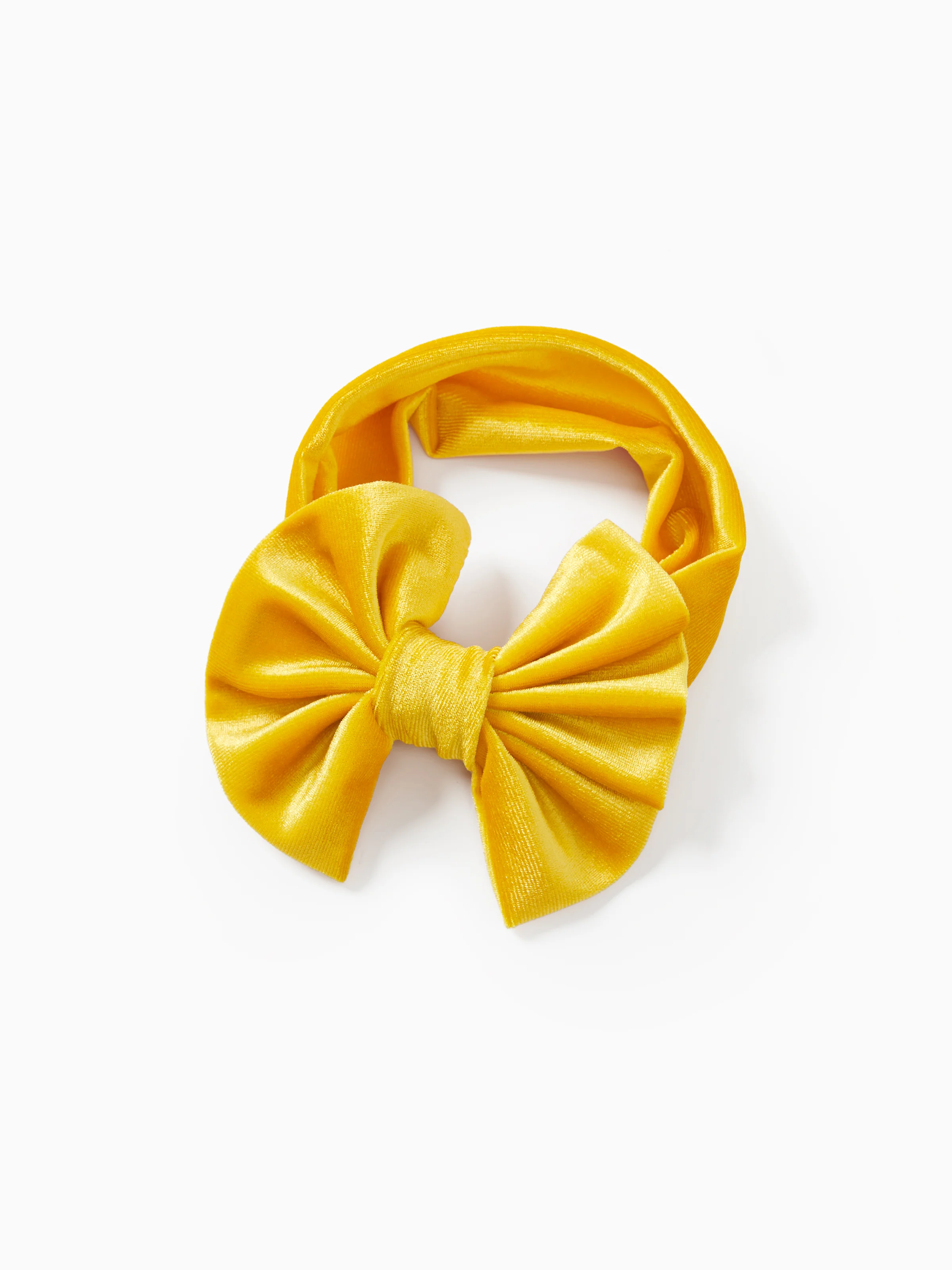 Solid Color Bowknot Headbands for Girls Yellow