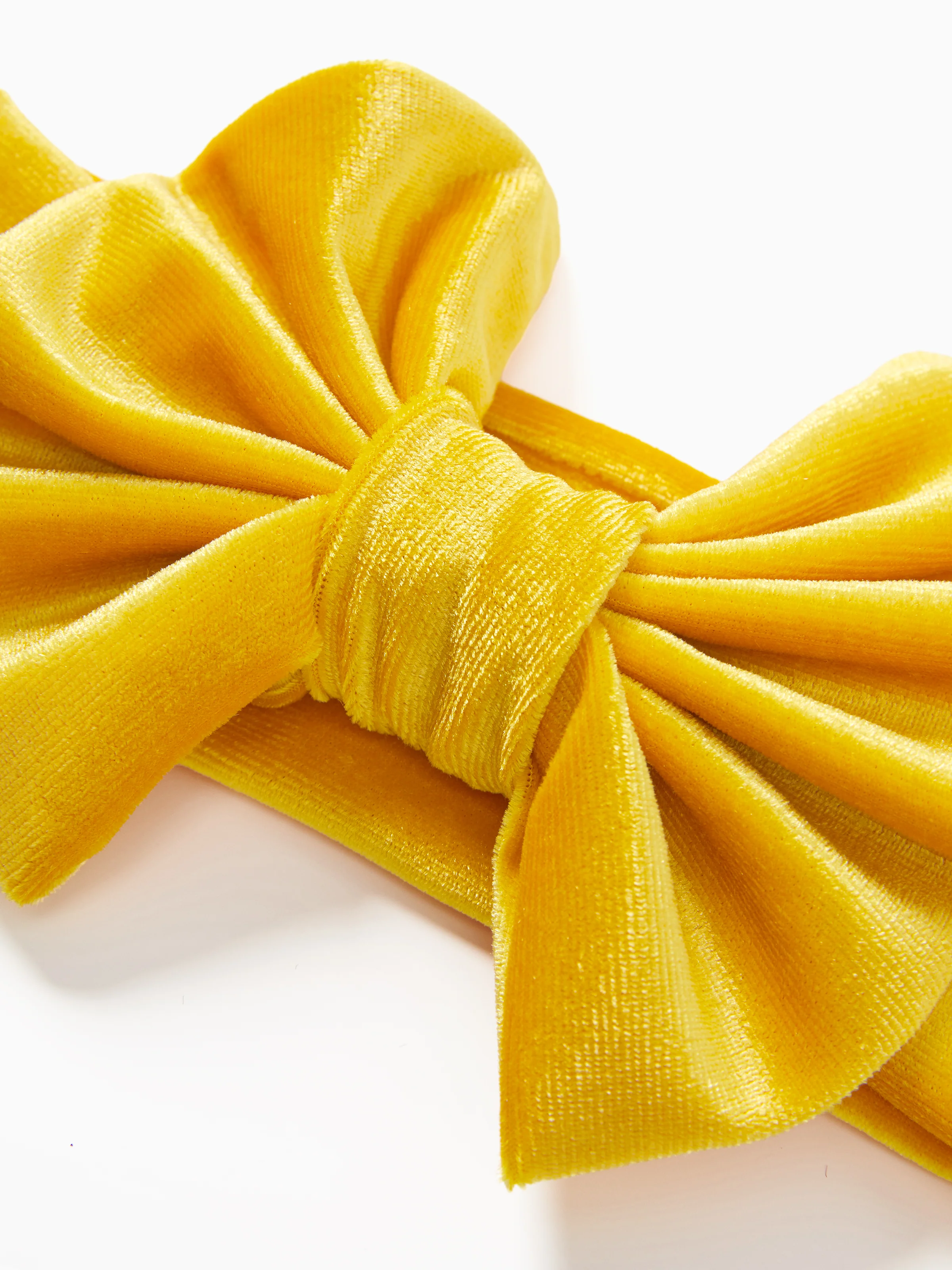 Solid Color Bowknot Headbands for Girls Yellow