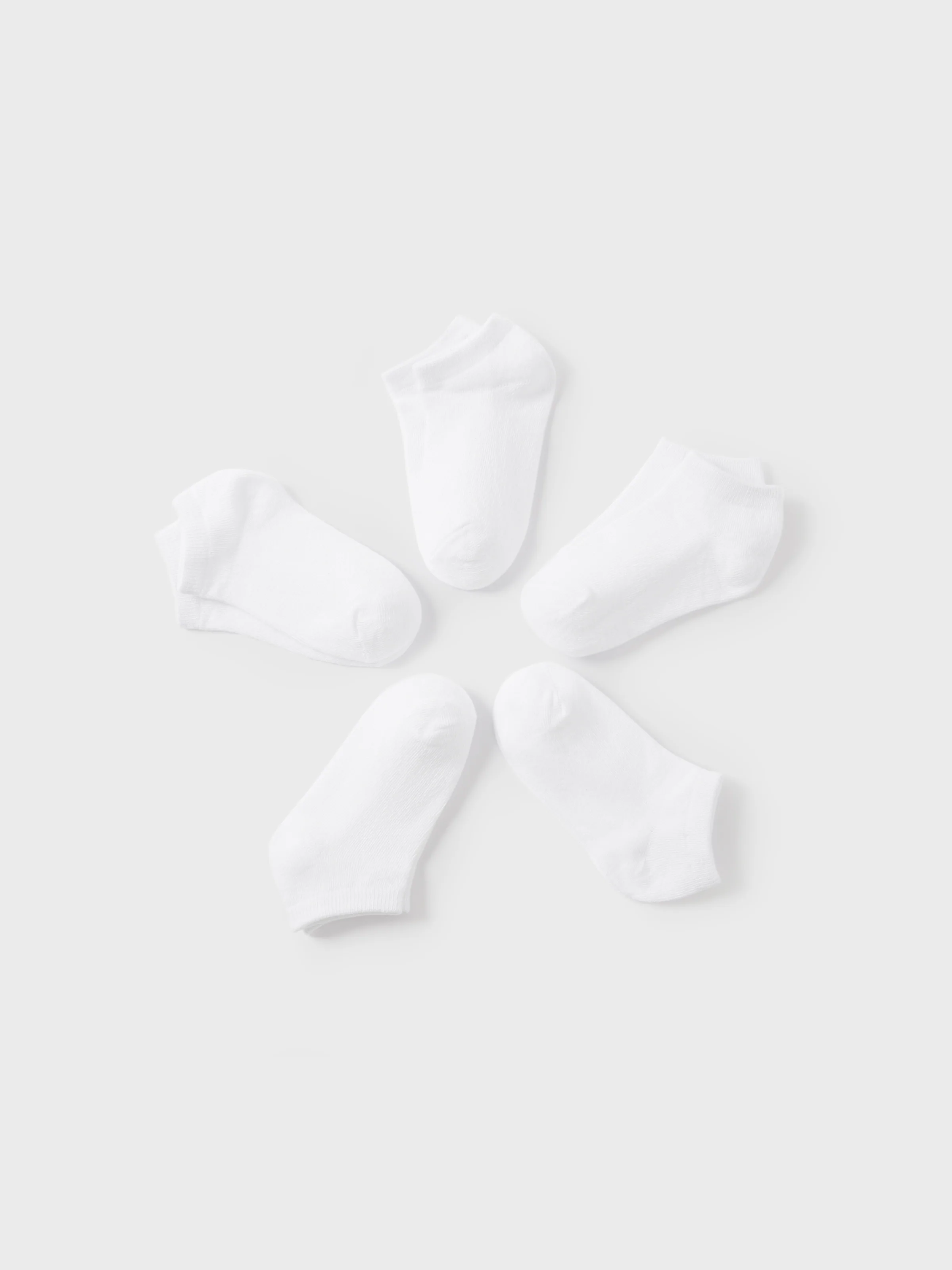5-pairs Baby / Toddler / Kid Solid Socks White