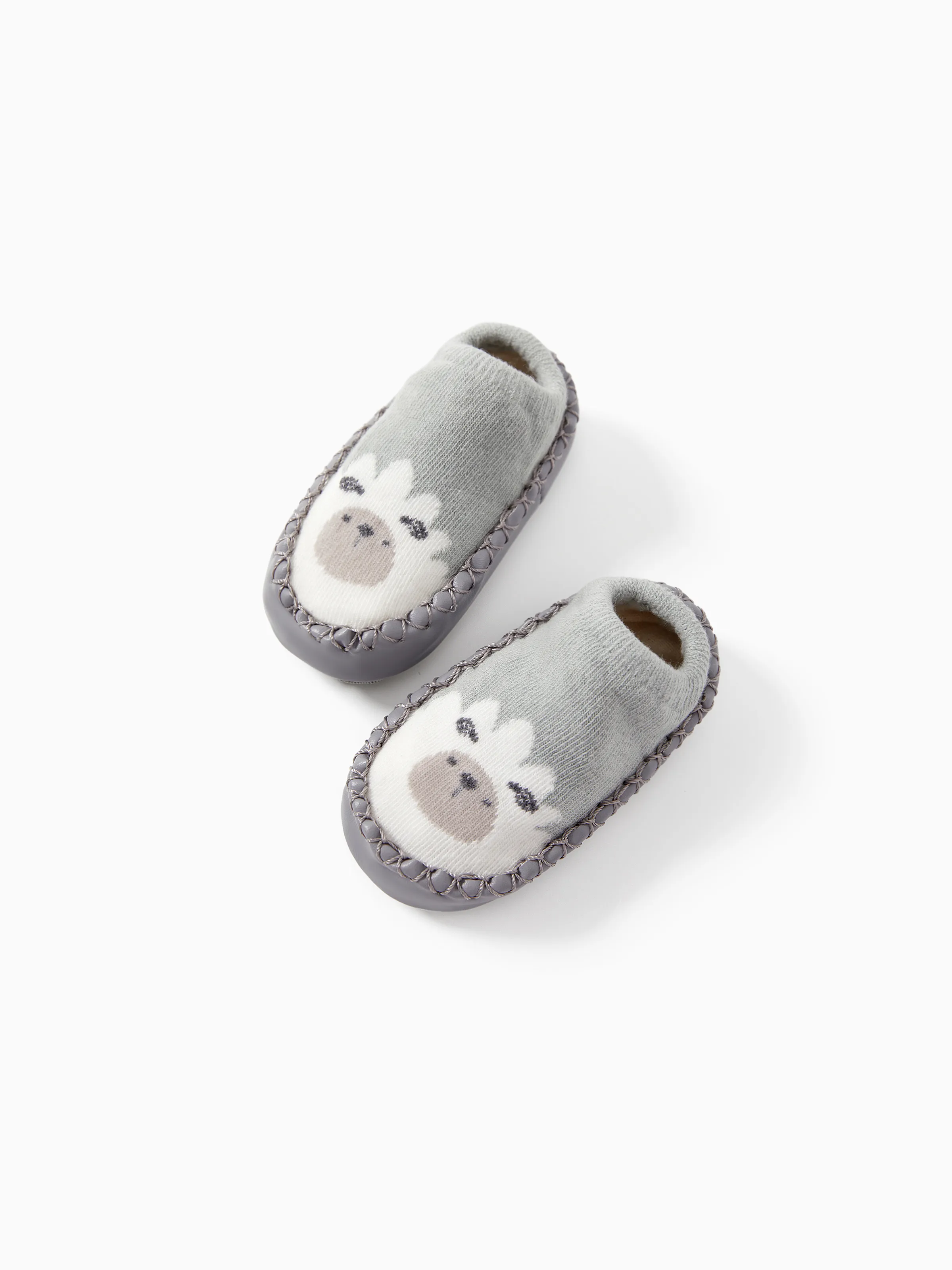 Baby Animal Print Antiskid Shoe Socks Grey