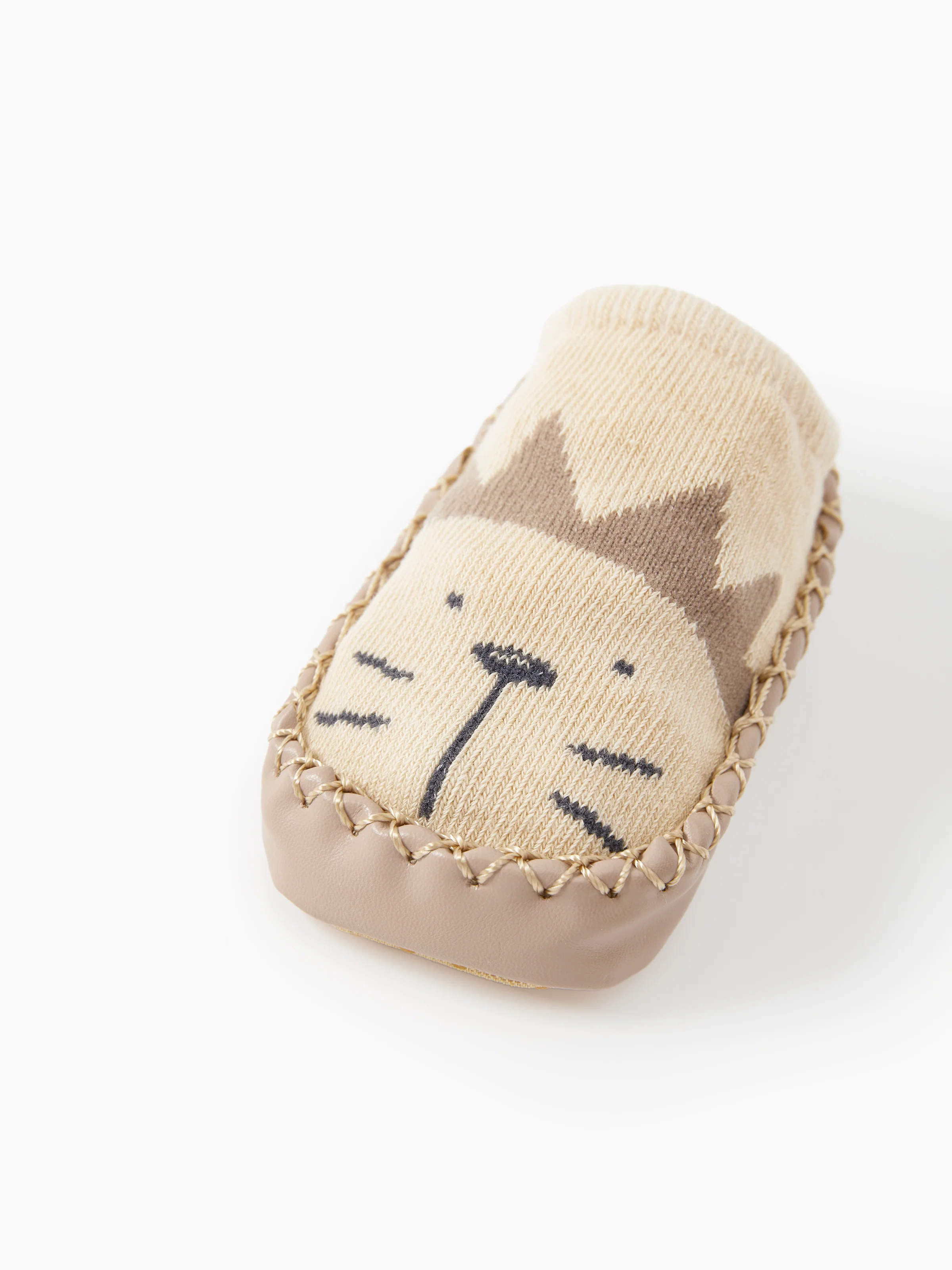 Baby Animal Print Antiskid Shoe Socks Brown