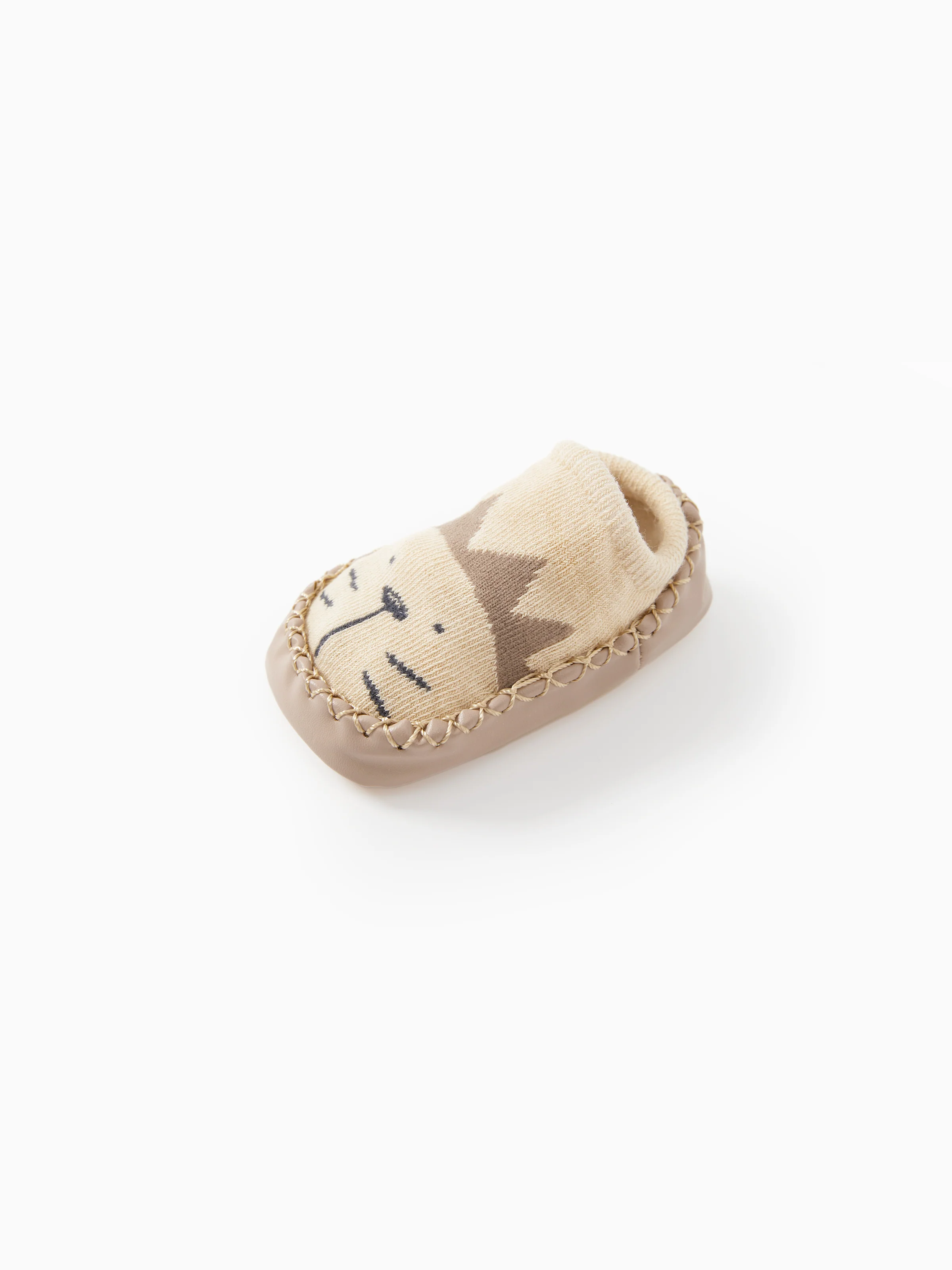Baby Animal Print Antiskid Shoe Socks Brown
