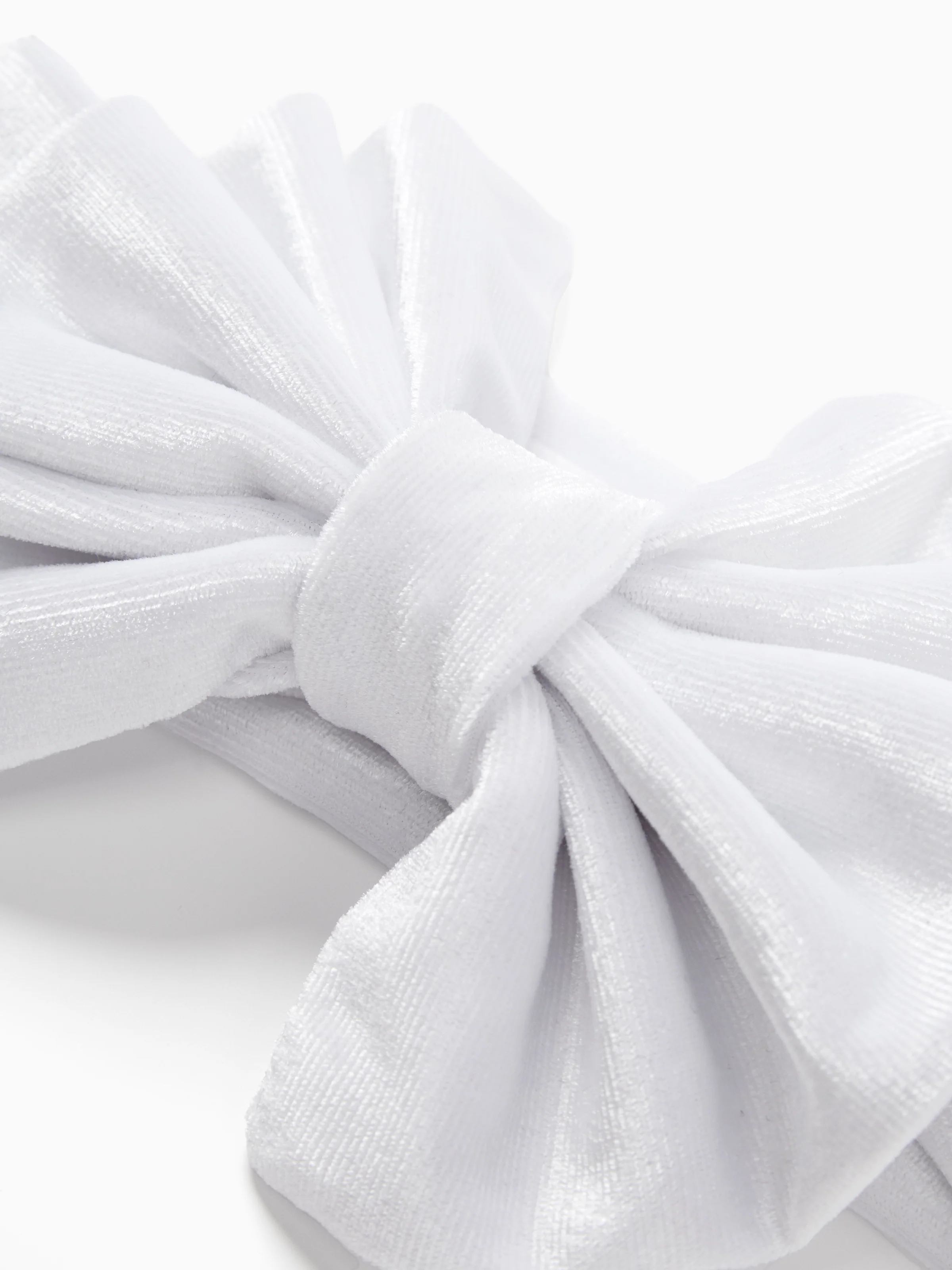 Solid Color Bowknot Headbands for Girls White