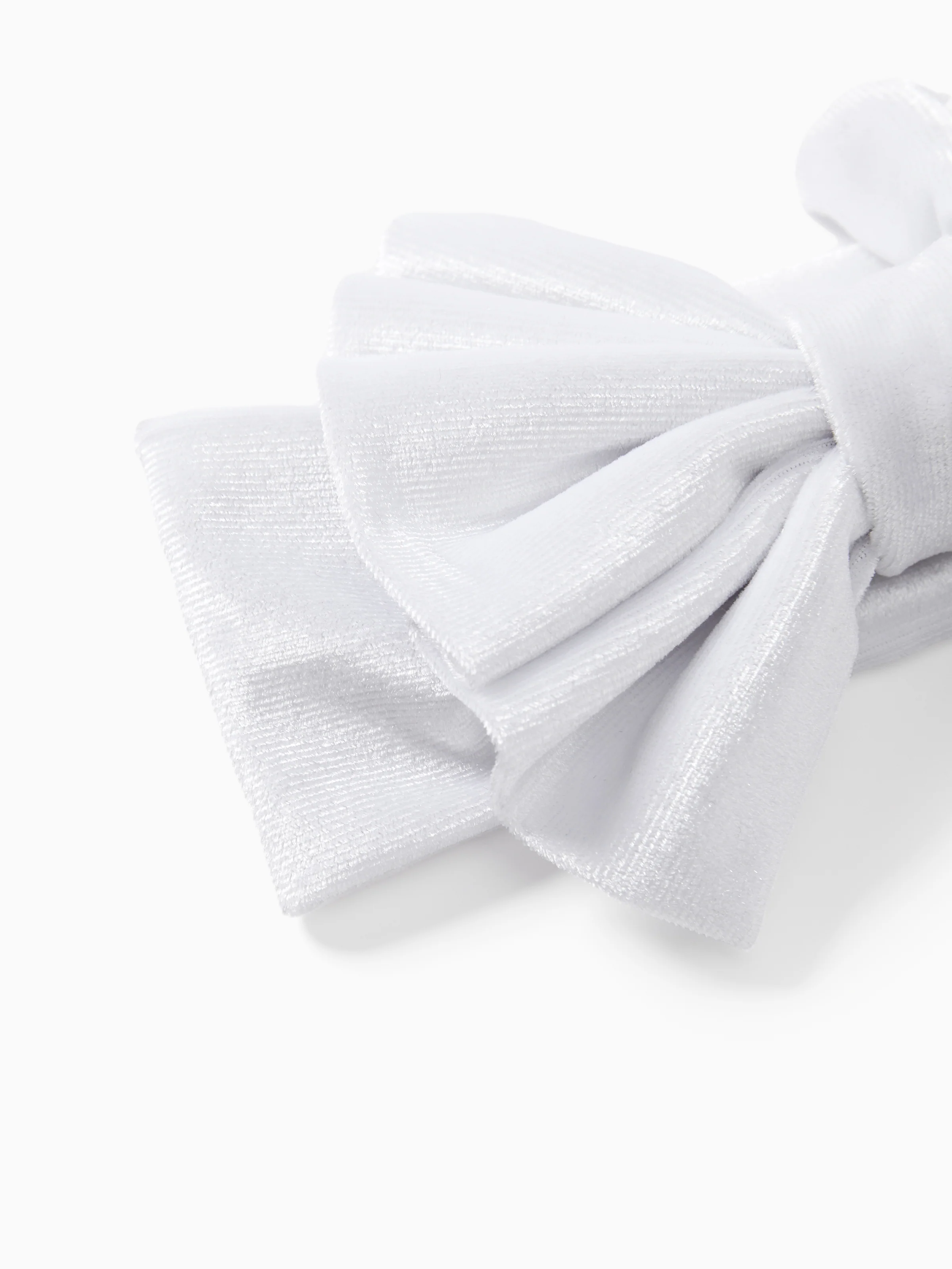 Solid Color Bowknot Headbands for Girls White