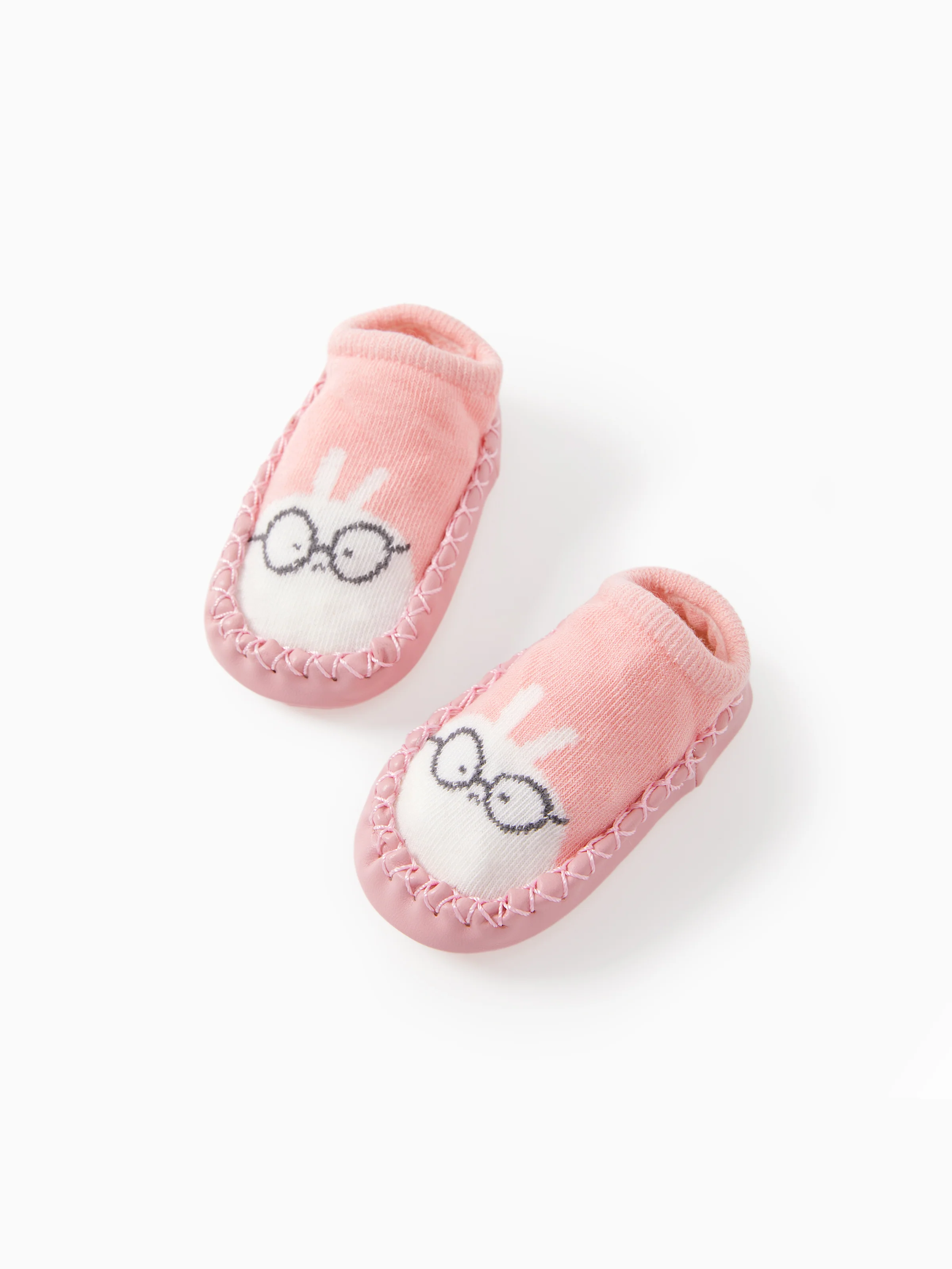 Baby Animal Print Antiskid Shoe Socks Pink