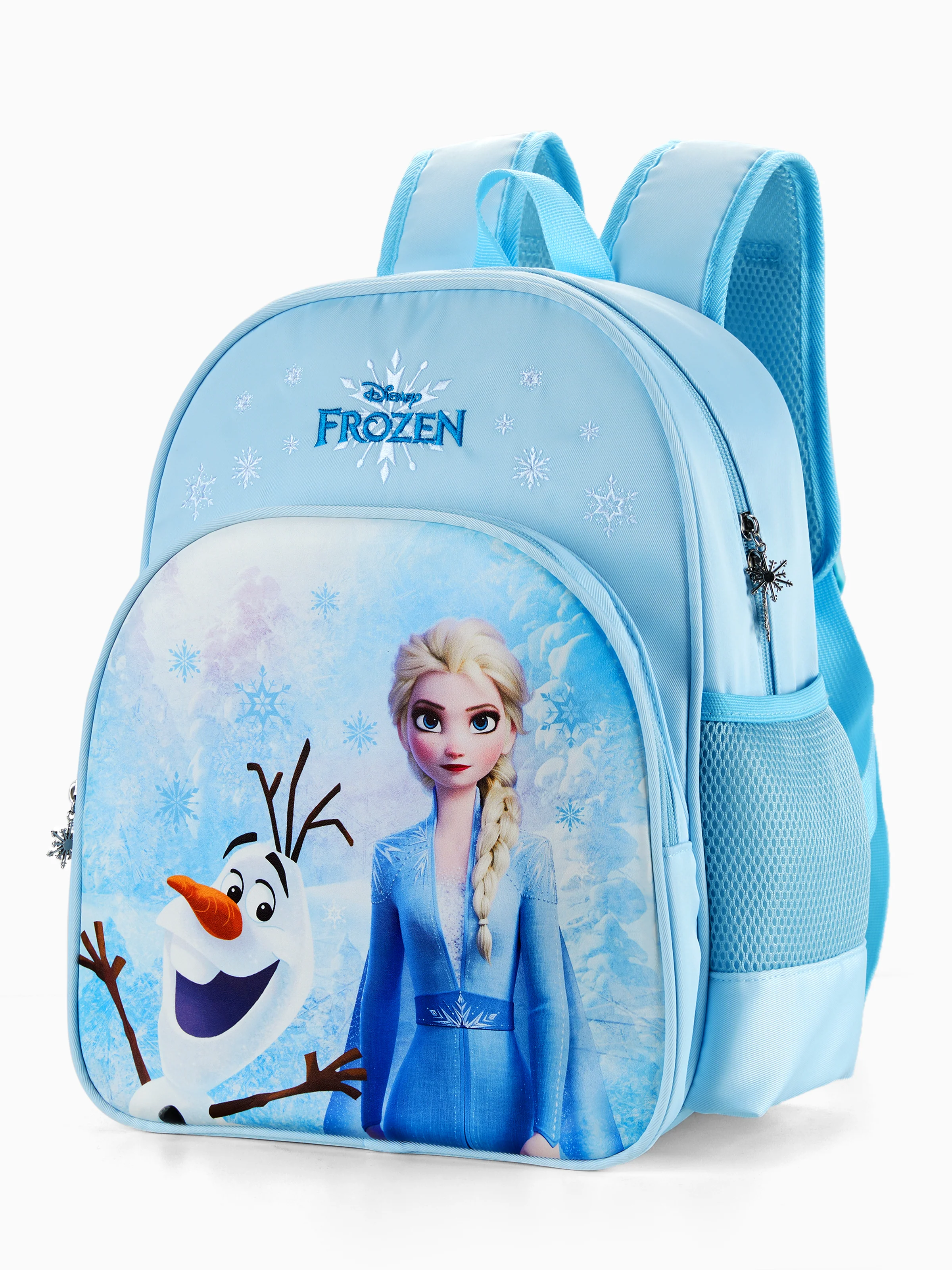 Disney Frozen Toddler Girl Elsa and Olaf Backpack with Chest Strap & Bottle Pockets Blue