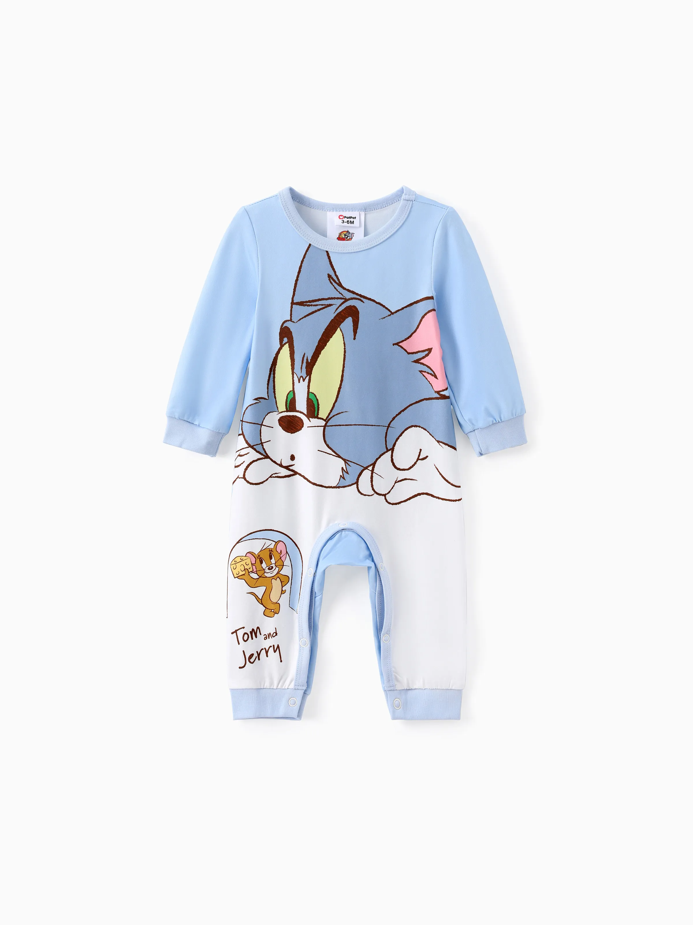 Tom and Jerry Baby Boy/Girl Cute Pattern Print Jumpsuit Blue
