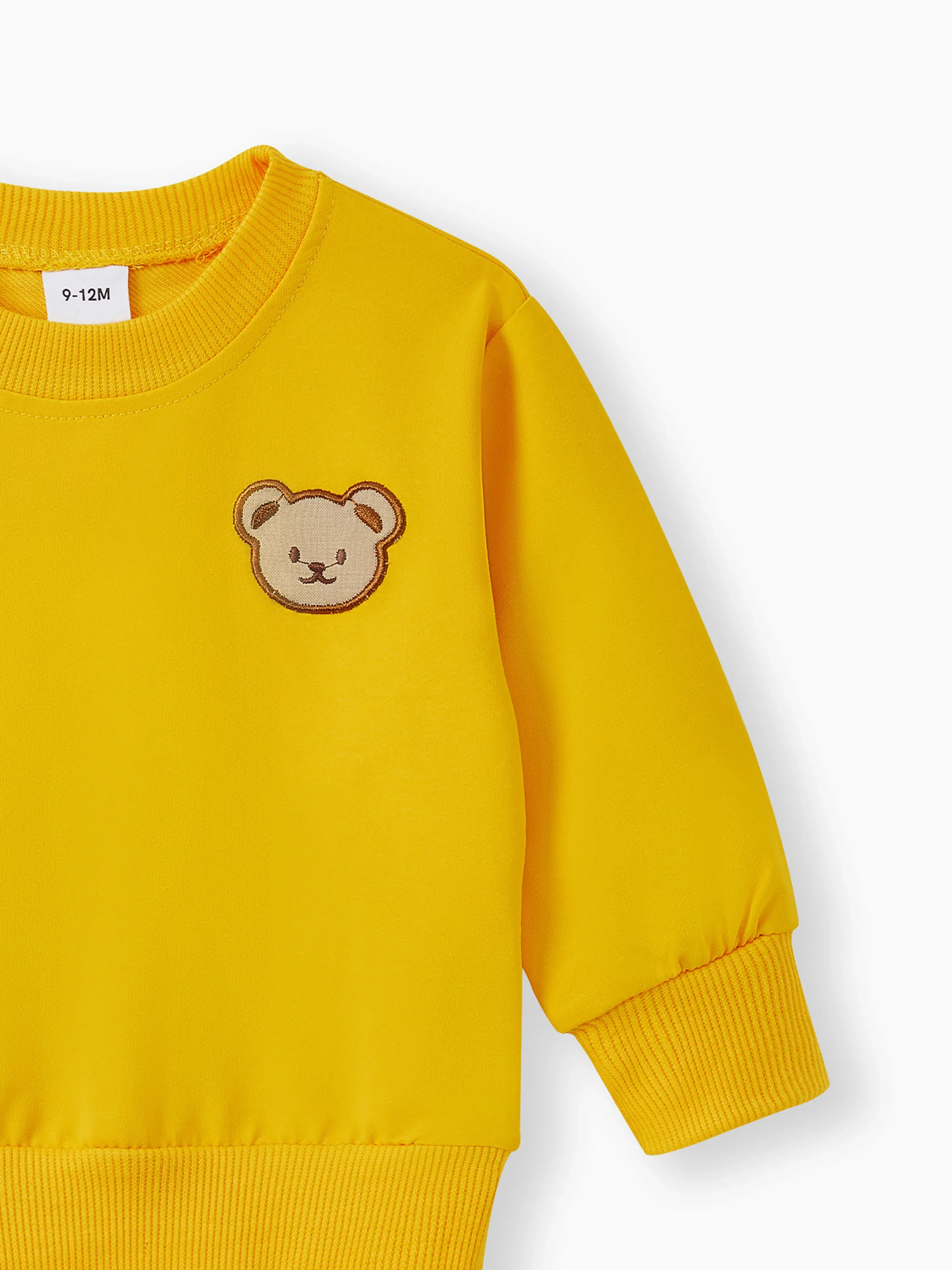 Baby/Toddler Girl/Boy Clothes 2pcs Bear Style Sweatshirt and Pants Set Yellow