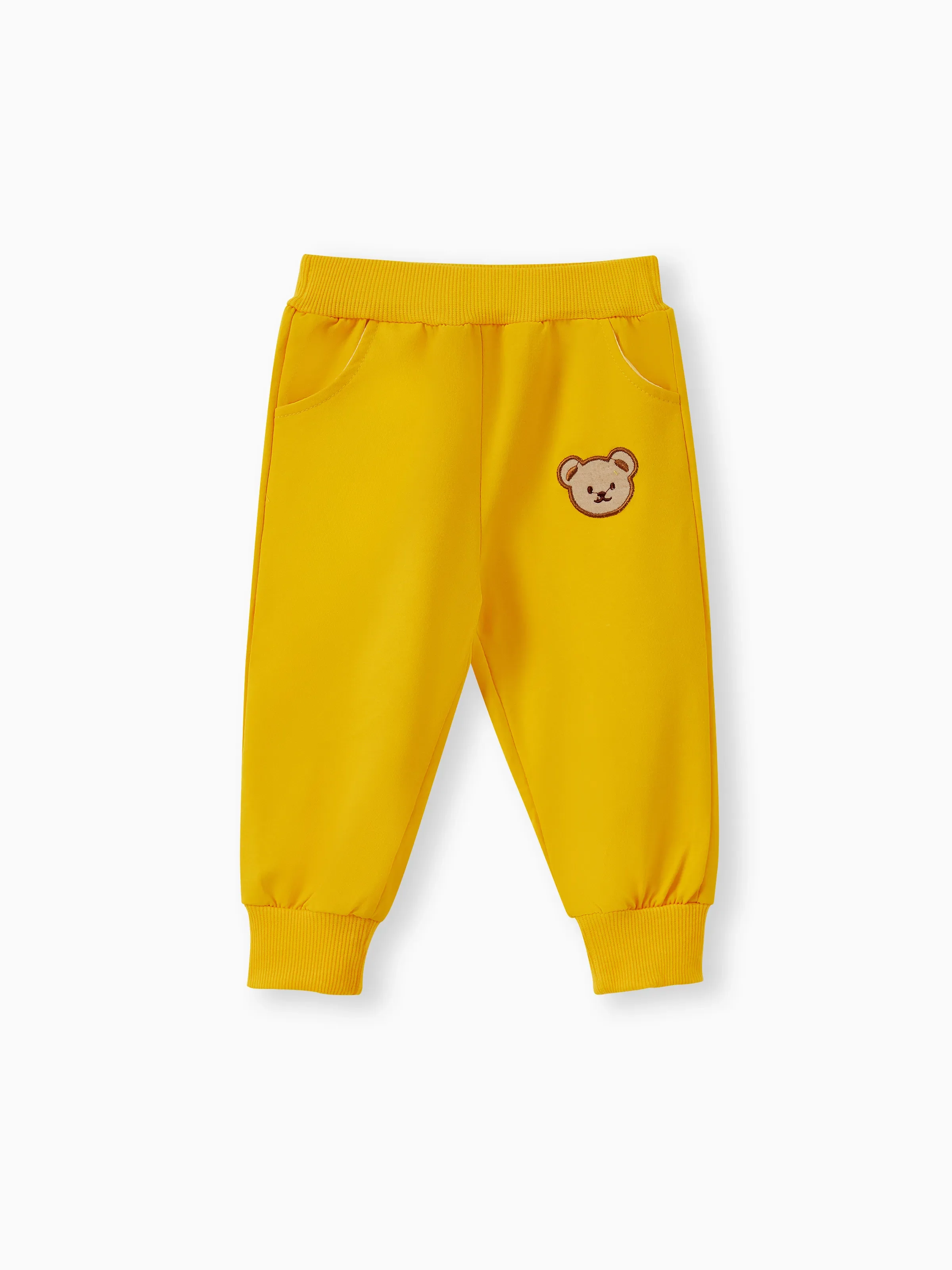 Baby/Toddler Girl/Boy Clothes 2pcs Bear Style Sweatshirt and Pants Set Yellow