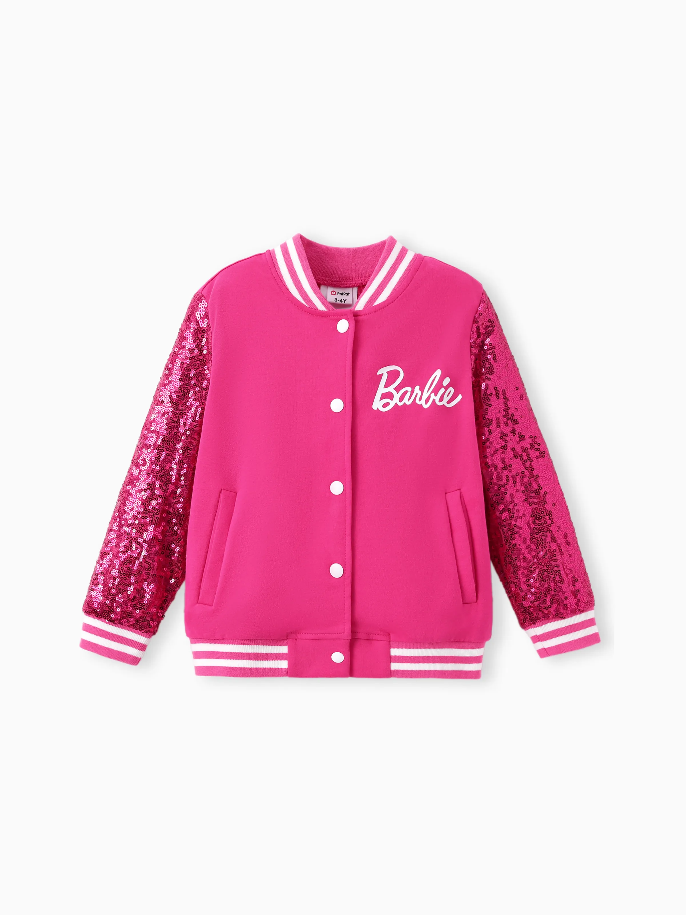 Barbie Outfit Toddler/Kid Girl Sequin-sleeve Bomber Jacket Roseo