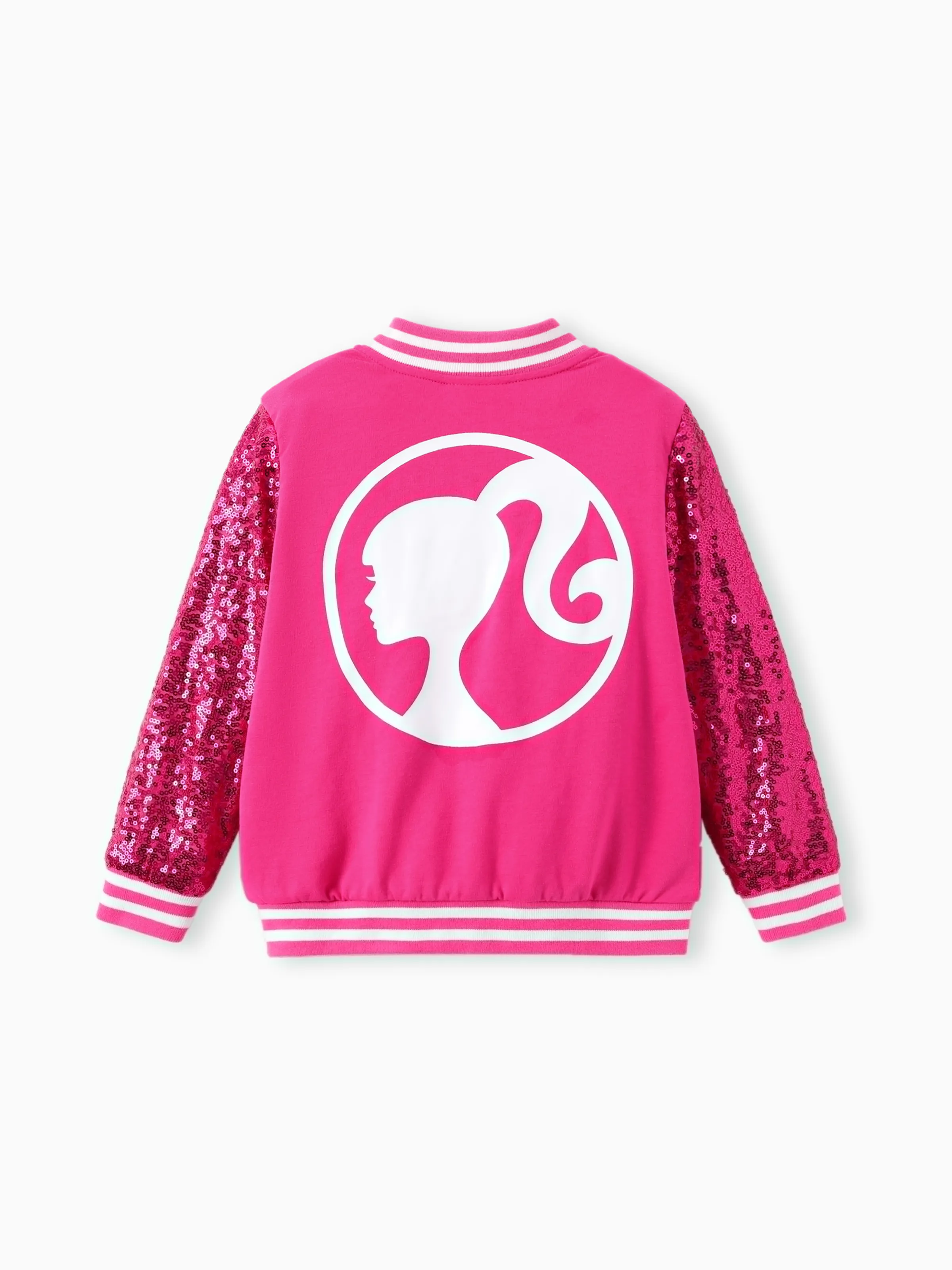 Barbie Outfit Toddler/Kid Girl Sequin-sleeve Bomber Jacket Roseo