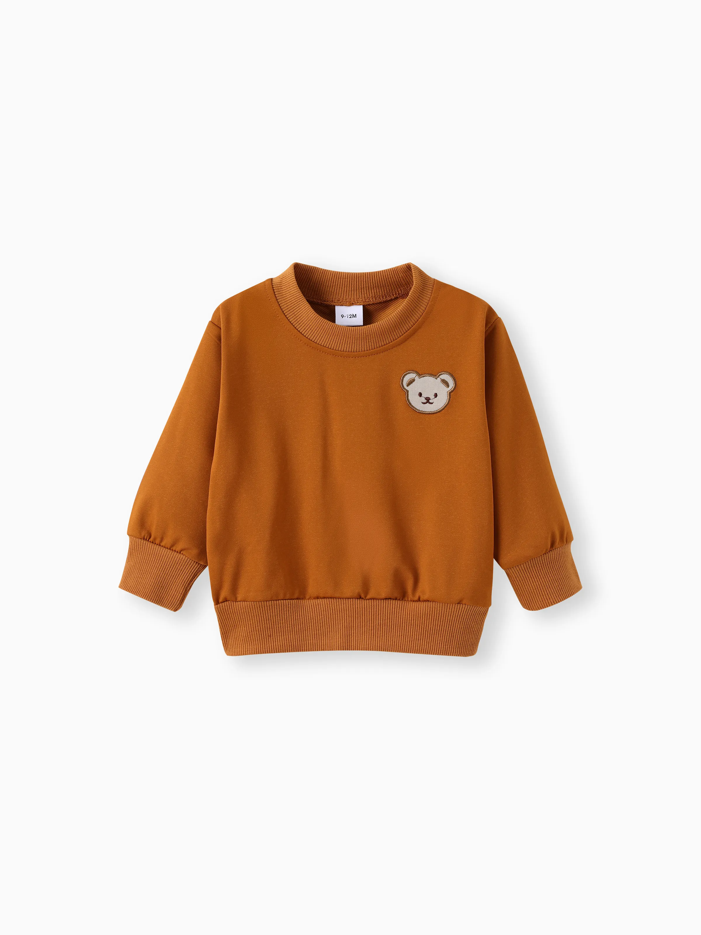 Baby/Toddler Boy Clothes 2pcs Bear Style Sweatshirt and Pants Set Brown
