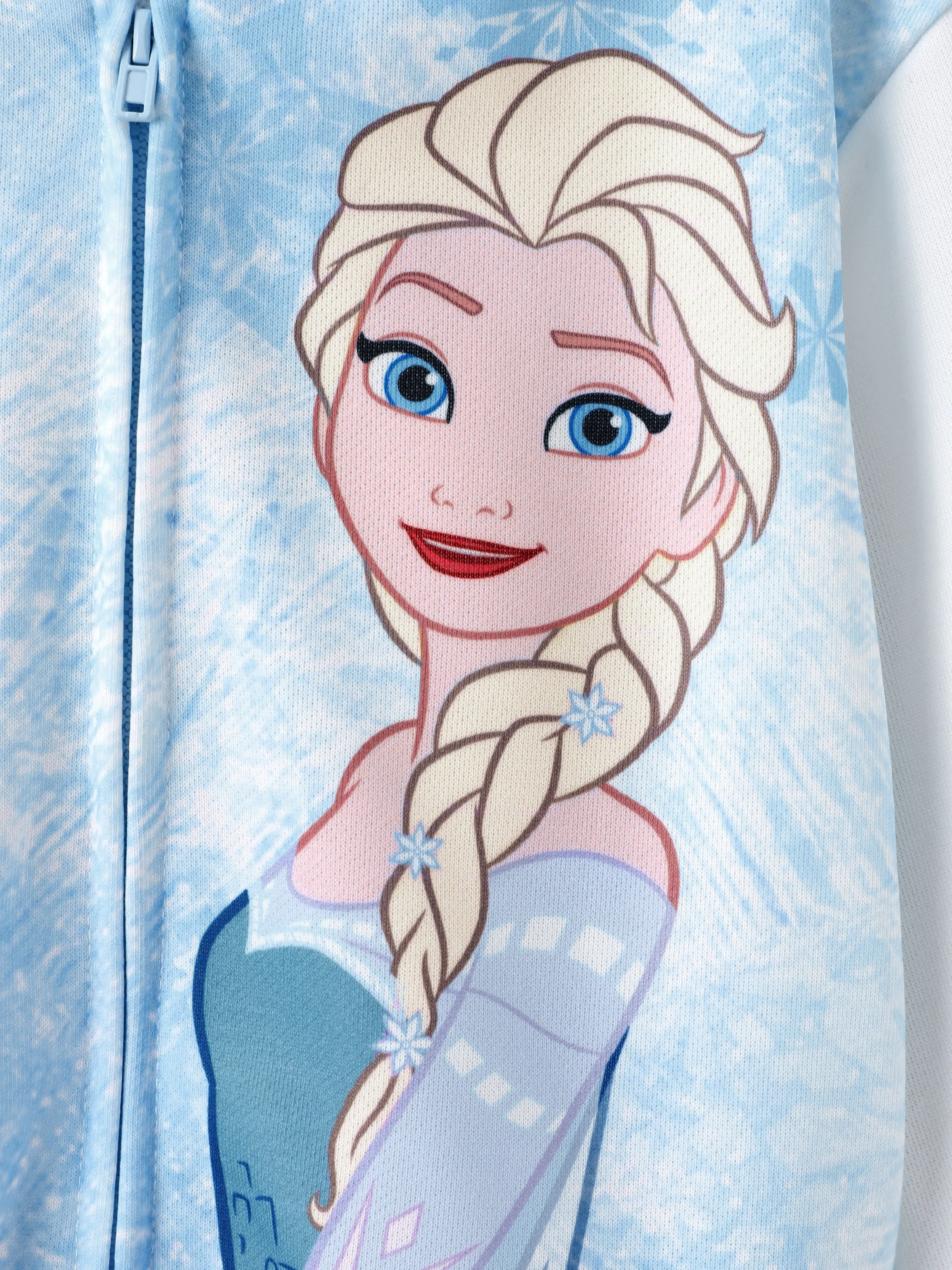 Disney Frozen Toddler Girl Elsa Snowflake Print Bomber Jacket Blue