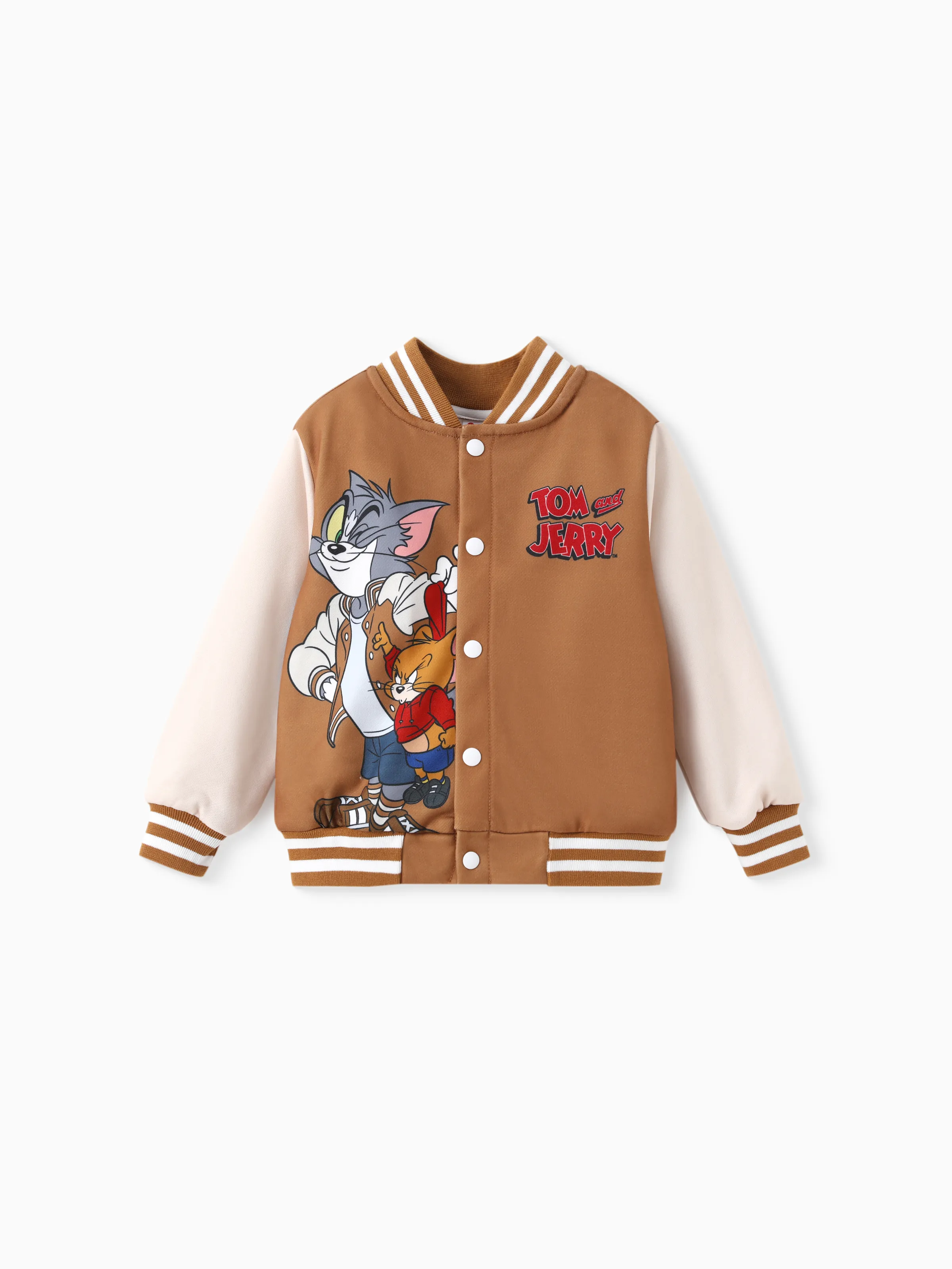 Tom and Jerry Toddler/Kid Boy/Girl Colorblock Long-sleeve Jacket lighttan