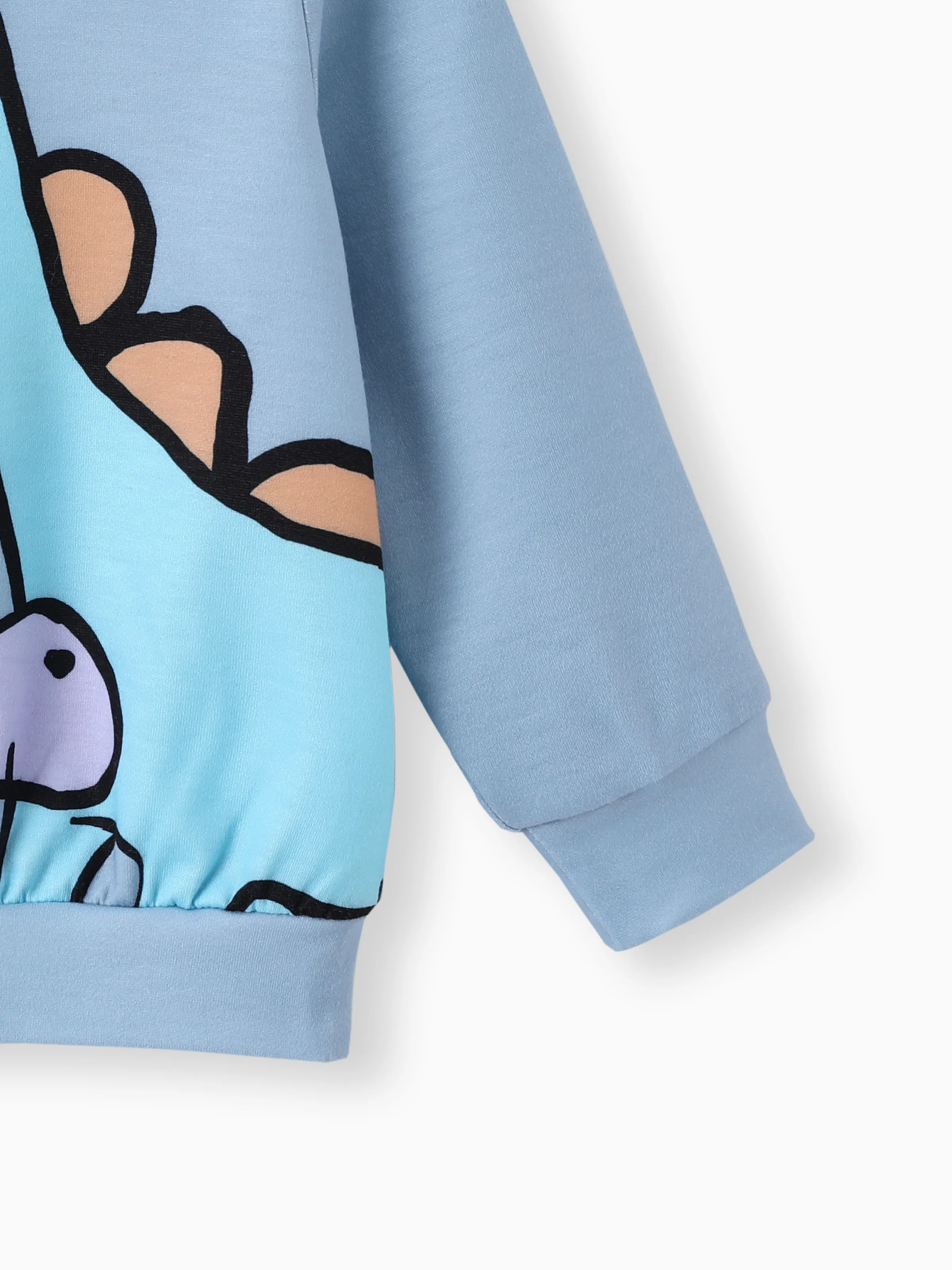 Baby Boy Clothes 2pcs Dinosaur/ Vehicle Print Sweatshirt and Pants Set Blue grey