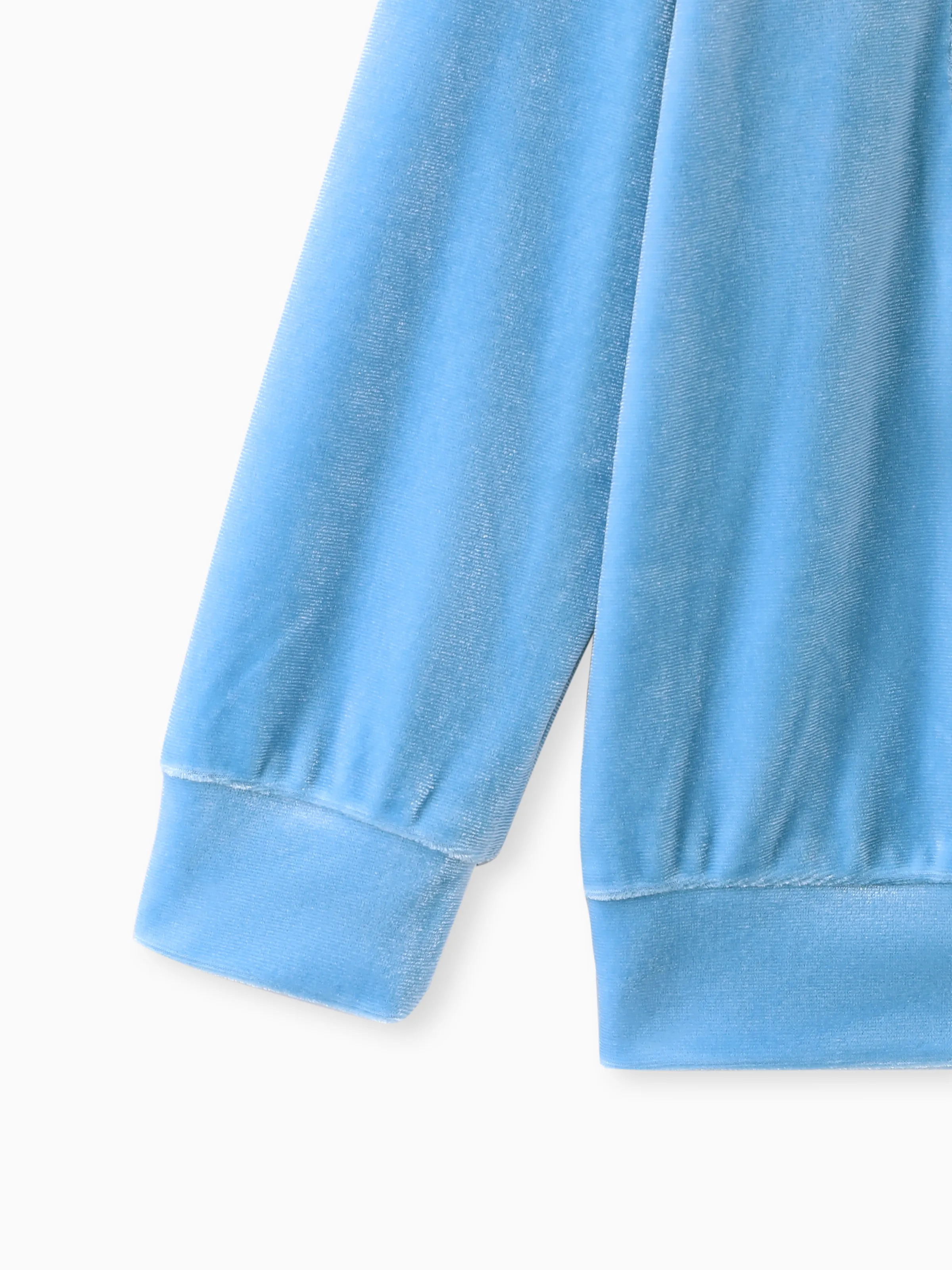 Disney Frozen Toddler Girl 2pcs Elsa Velvet Hoodie with Flare Pants Set Blue