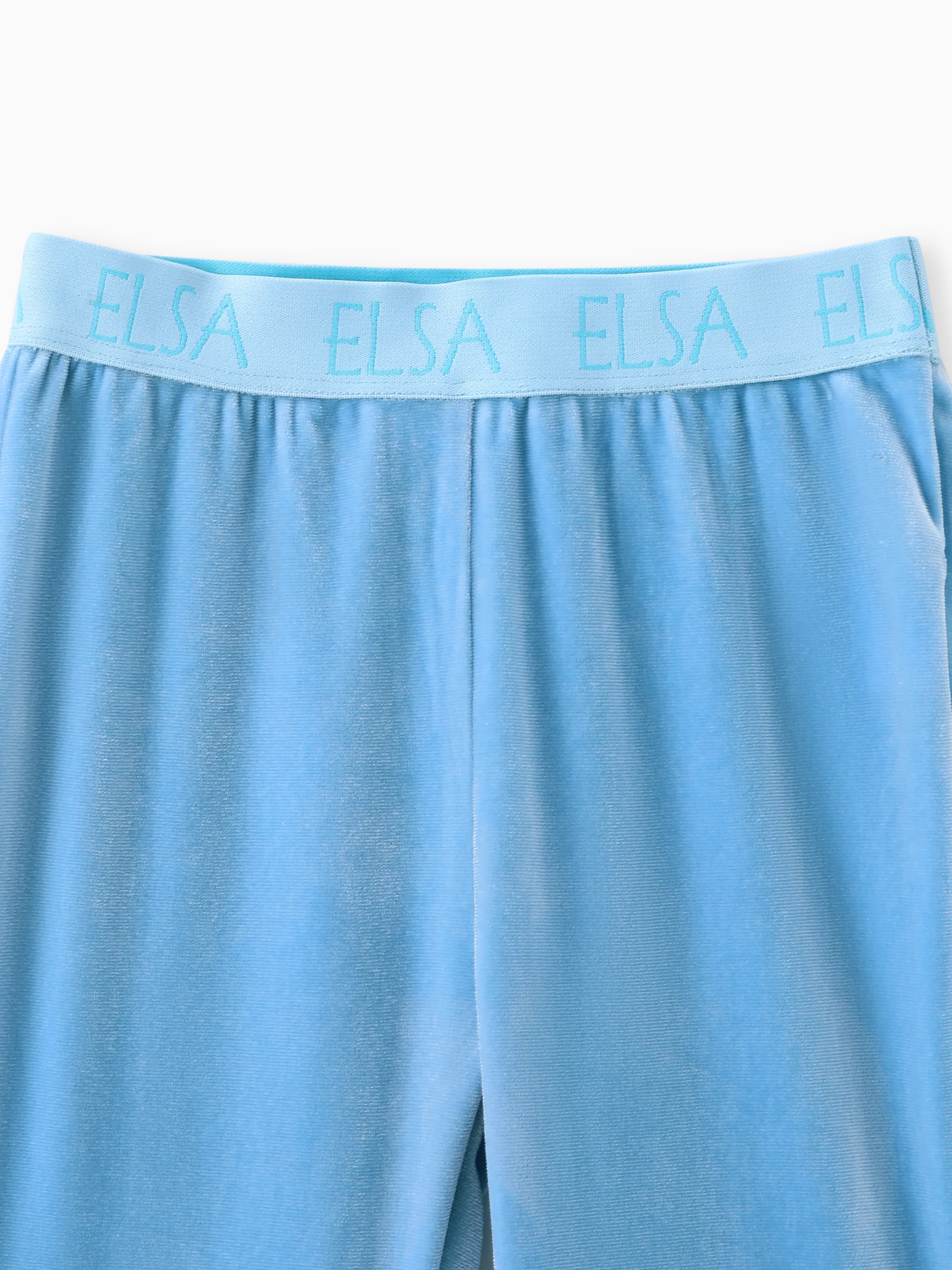 Disney Frozen Toddler Girl 2pcs Elsa Velvet Hoodie with Flare Pants Set Blue
