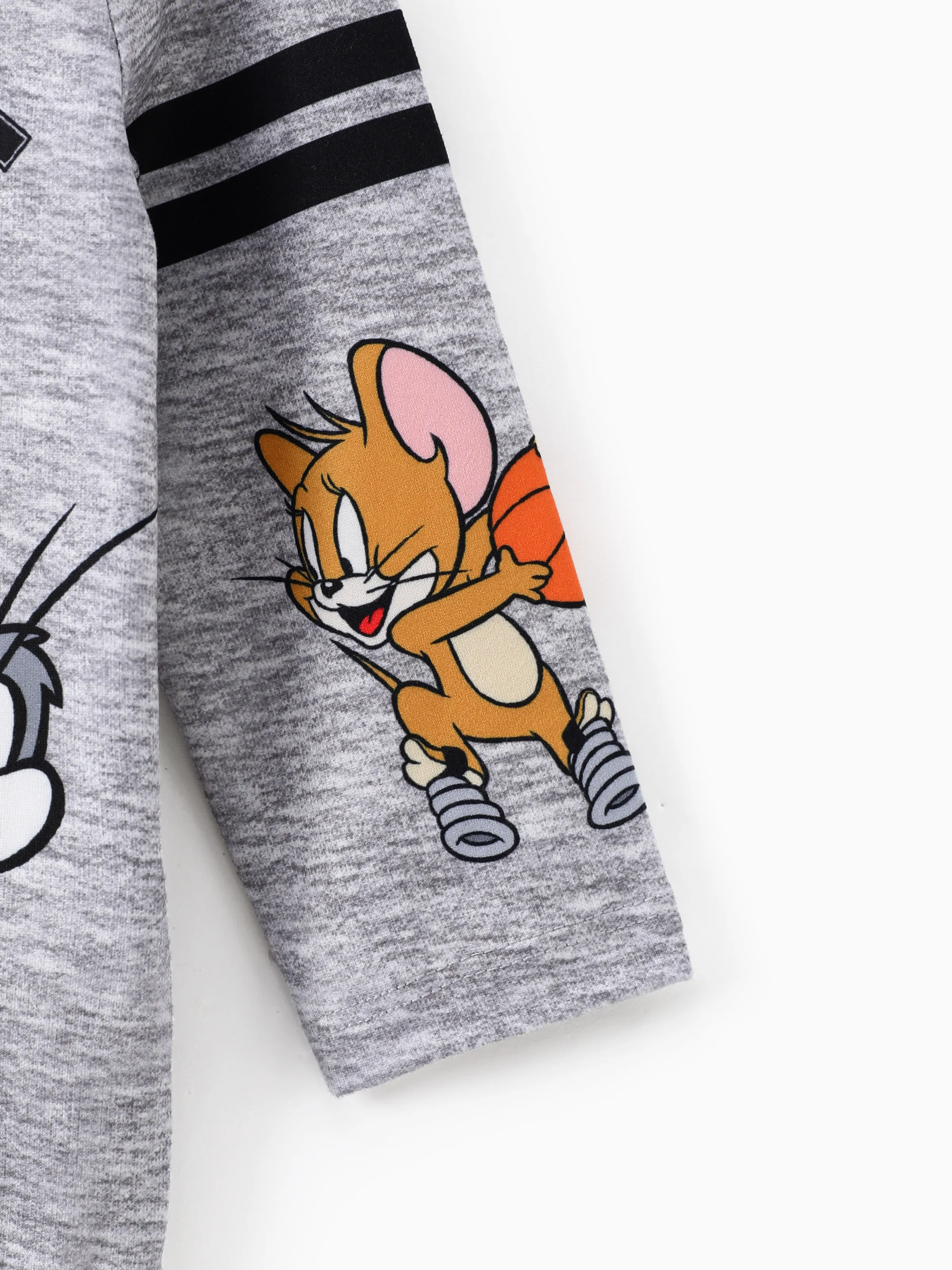 Tom and Jerry Baby Boy Character Print Long-sleeve Bodysuit Grey