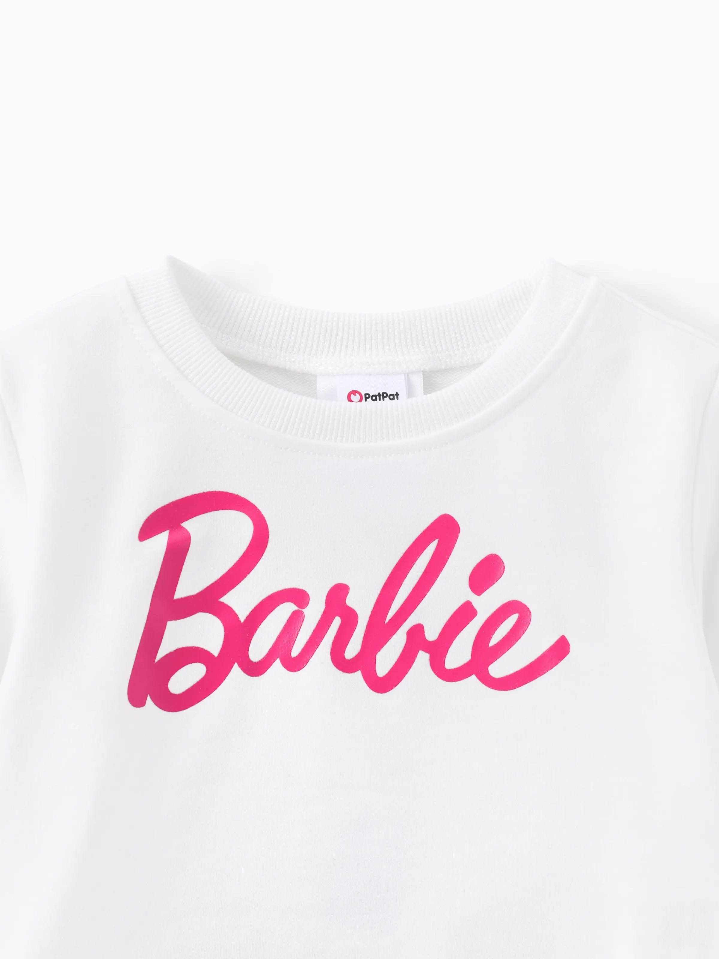 Barbie Toddler Girl 1pc Long-sleeve T-shirt or Tulle Skirt Set White