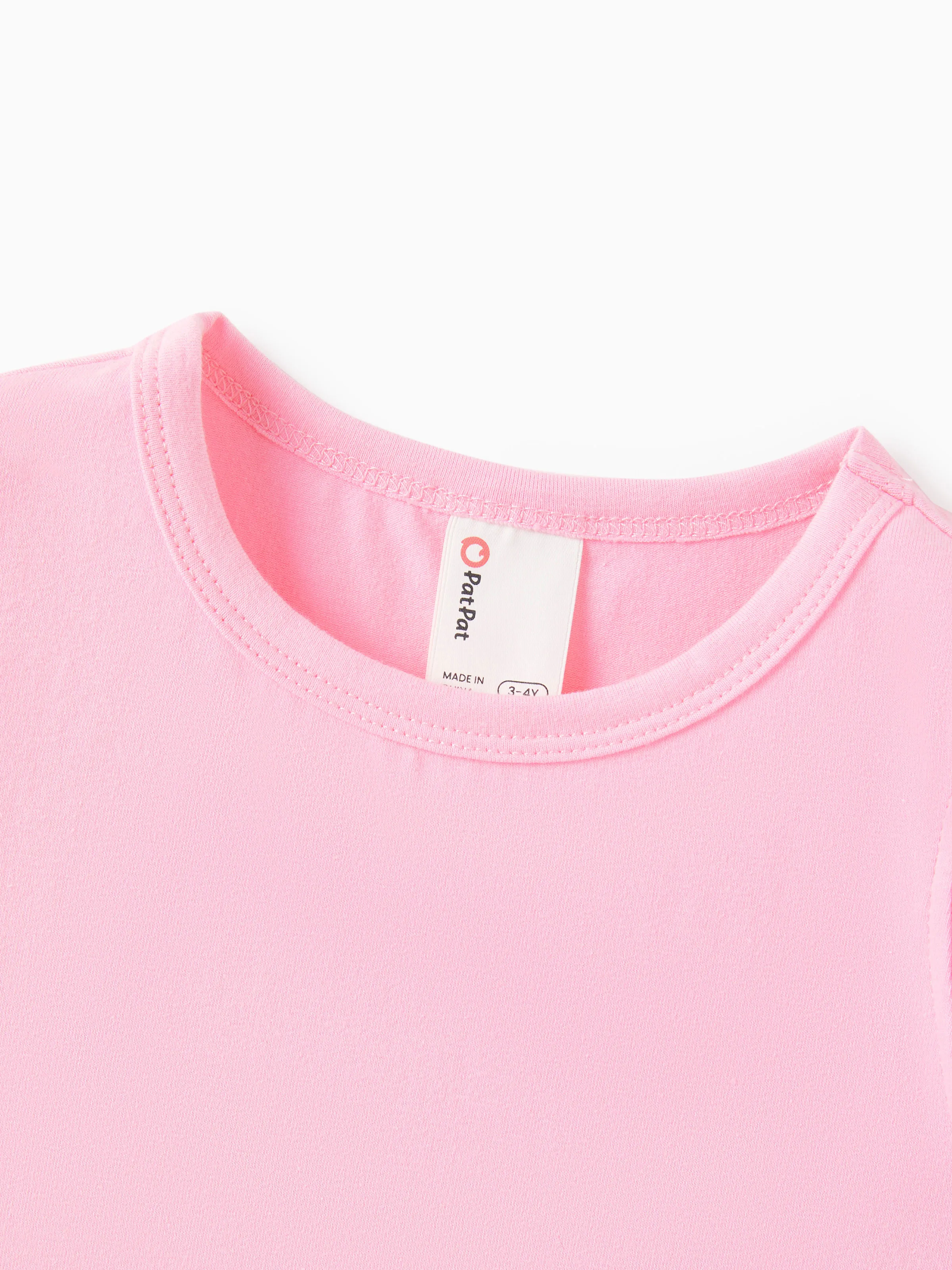 12153-2pcs-toddler-girl-sweet-flutter-sleeve-tee-and-stripe-belted-shorts-set-pink-8.webp 2pcs Toddler Girl Sweet Flutter-sleeve Tee and Stripe Belted Shorts Set Pink