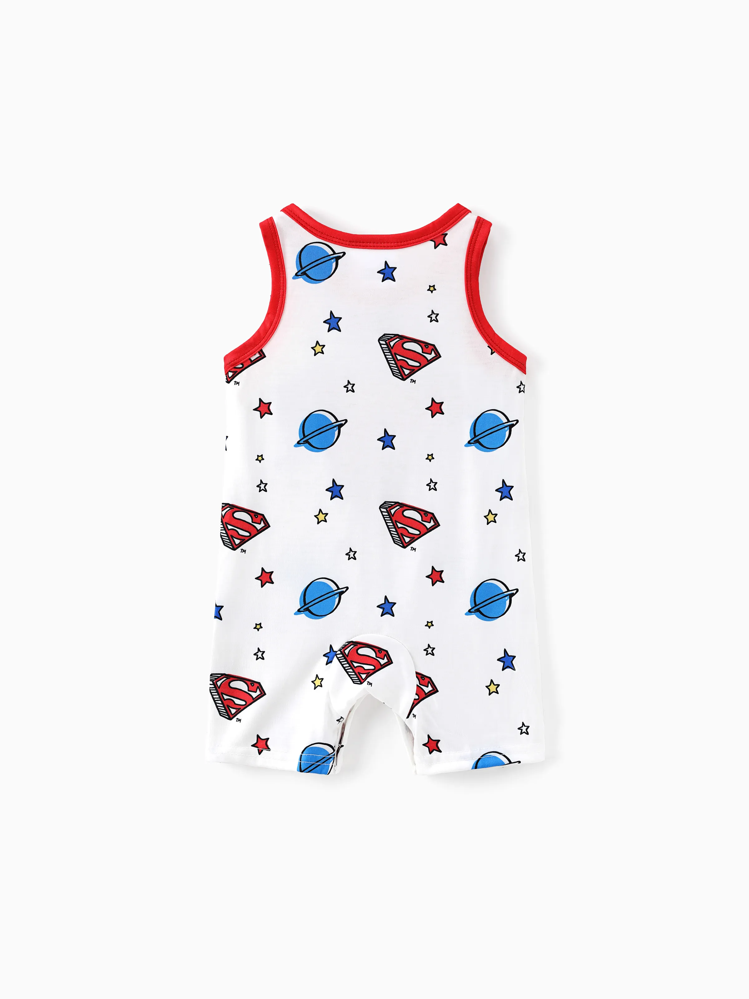 12254-justice-league-baby-boy-batman-superman-tank-romper-red-white-5.webp Justice League Baby Boy Batman/Superman Tank Romper RED/WHITE