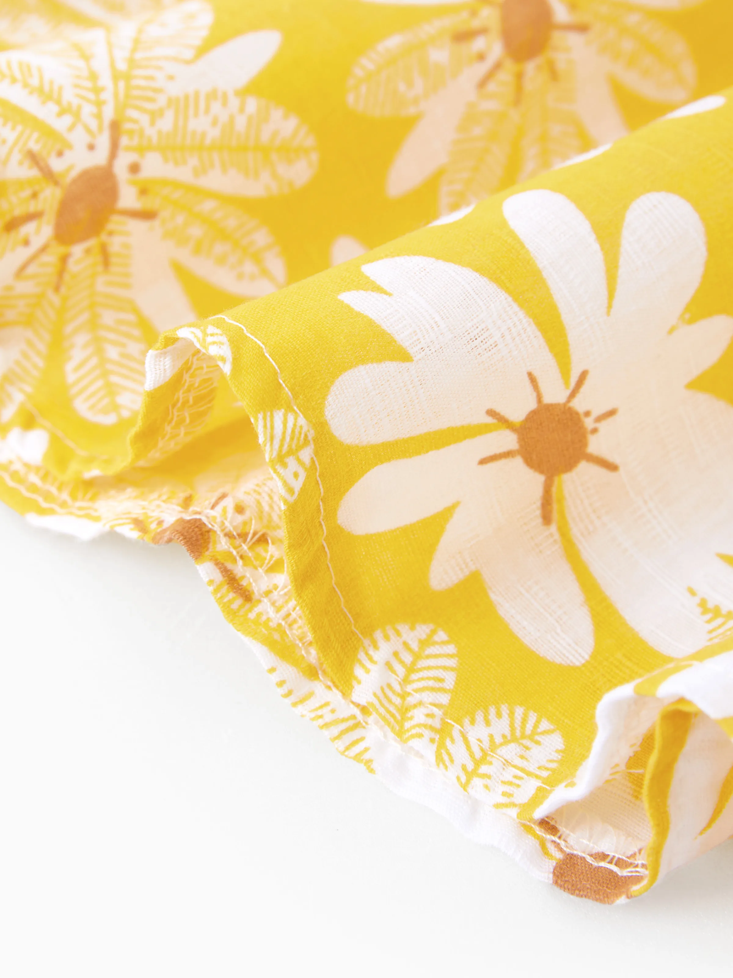 2pcs Baby Girl Little Daisy Bowknot Dress Set Yellow