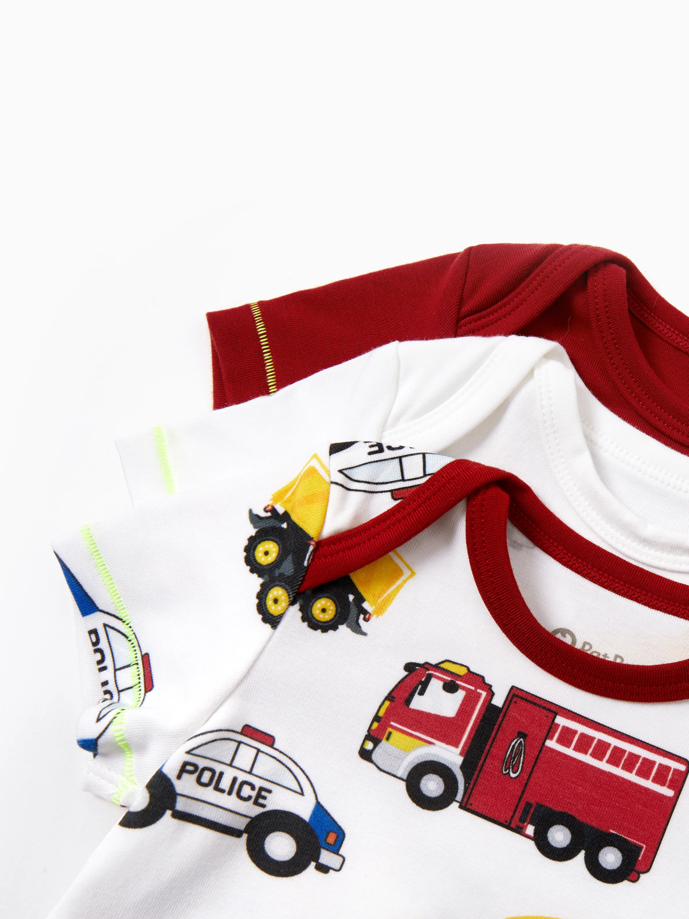Baby Boy/Girl Playful Print 3pcs Rompers Set Red