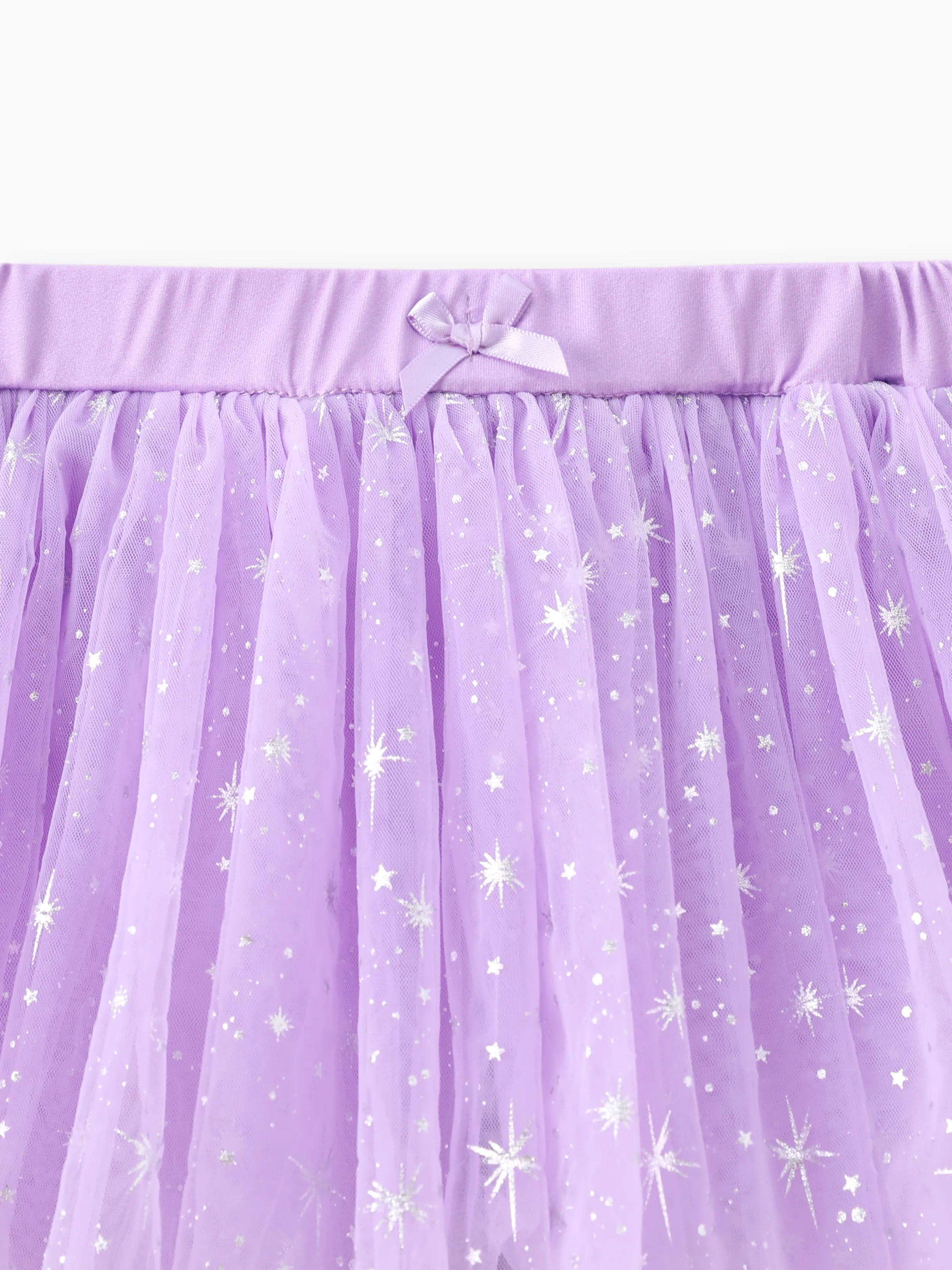 Paw Patrol Toddler Girl Everest Shinny Star Print Tulle Skirt Leggings Purple
