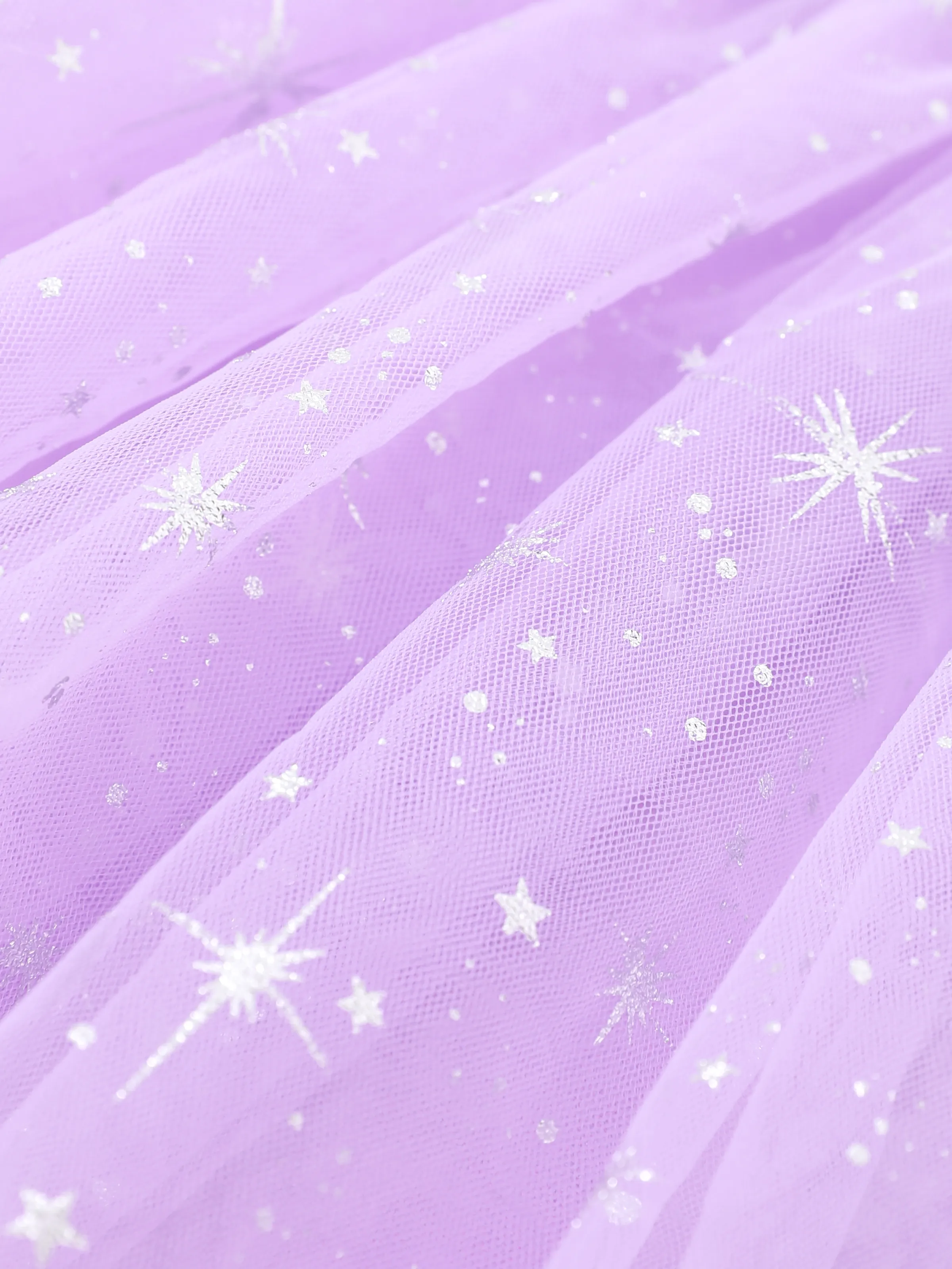 Paw Patrol Toddler Girl Everest Shinny Star Print Tulle Skirt Leggings Purple