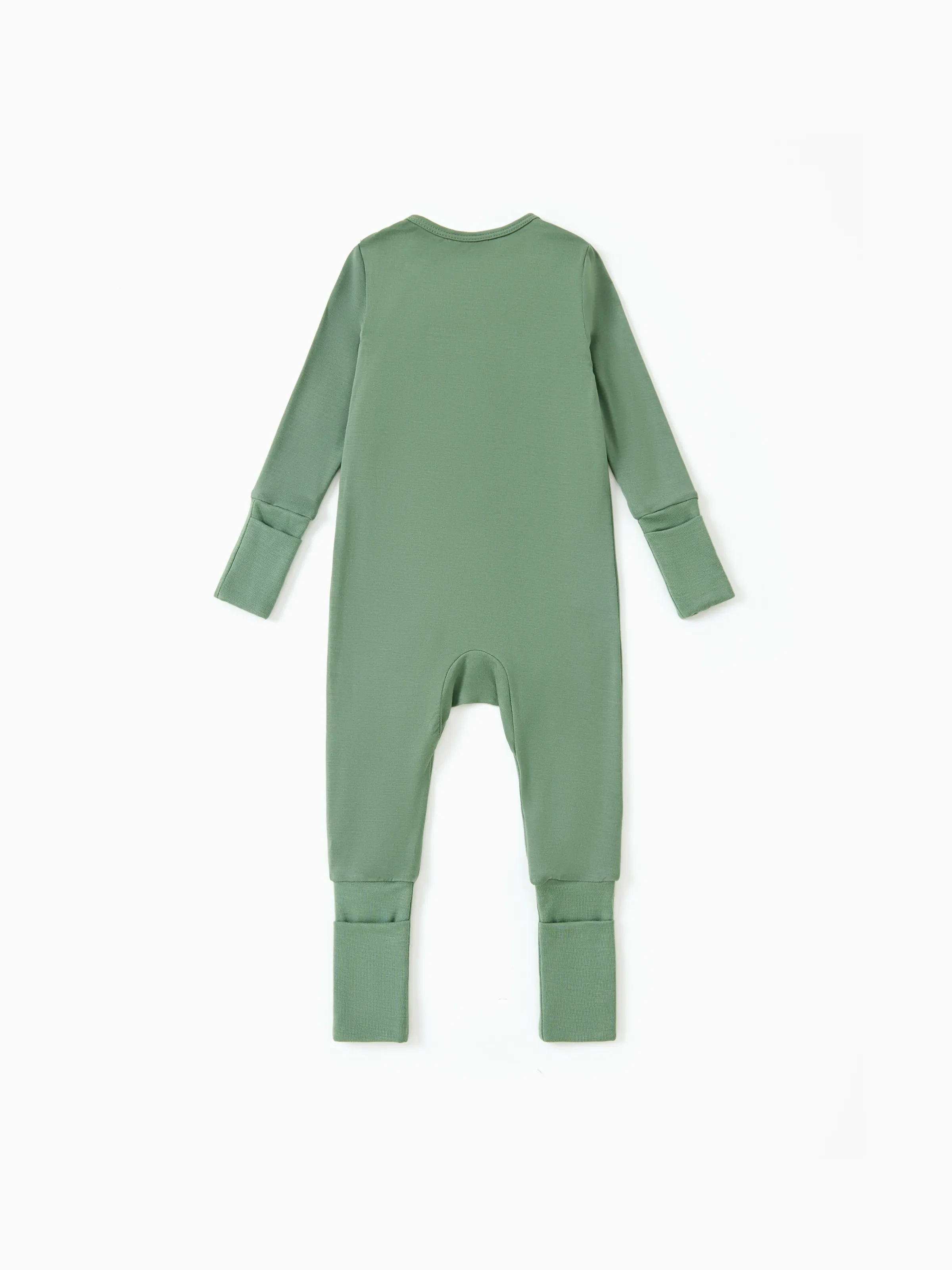 Kids Baby / Girl Bamboo Pajamas With Childlike Print (Snug-Fitting) Dark Green