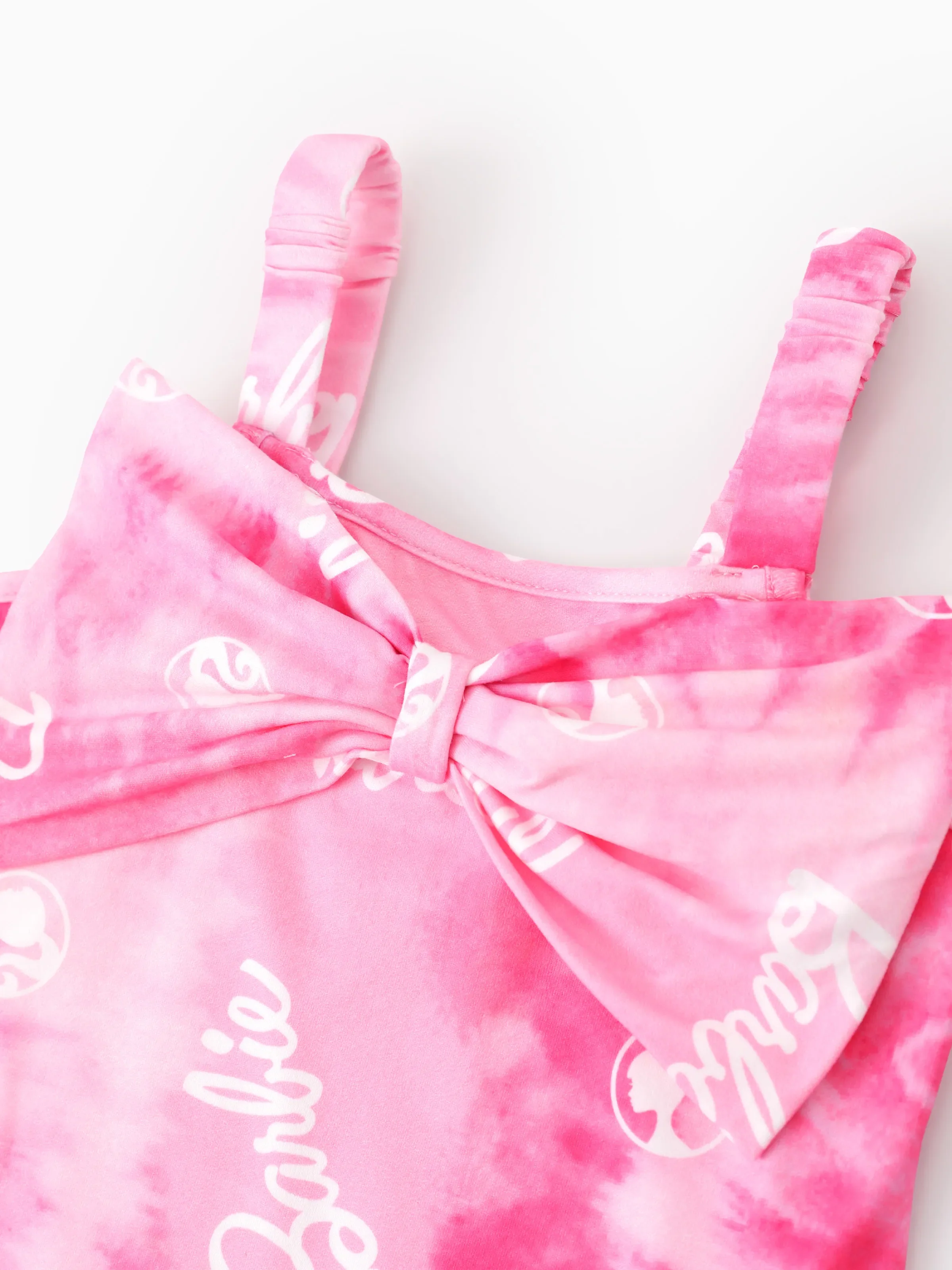 Barbie Toddler/Kid Girl 1pc Bowknot Tie-dyed Cami Dress Pink