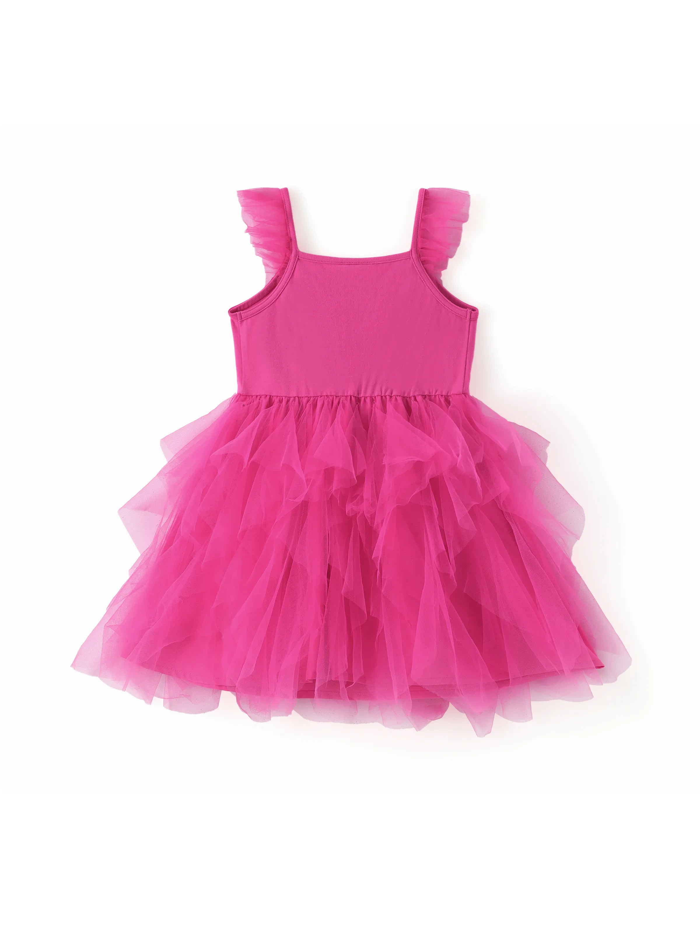 Barbie Toddler Girl Multilayers Mesh Dress Hot Pink
