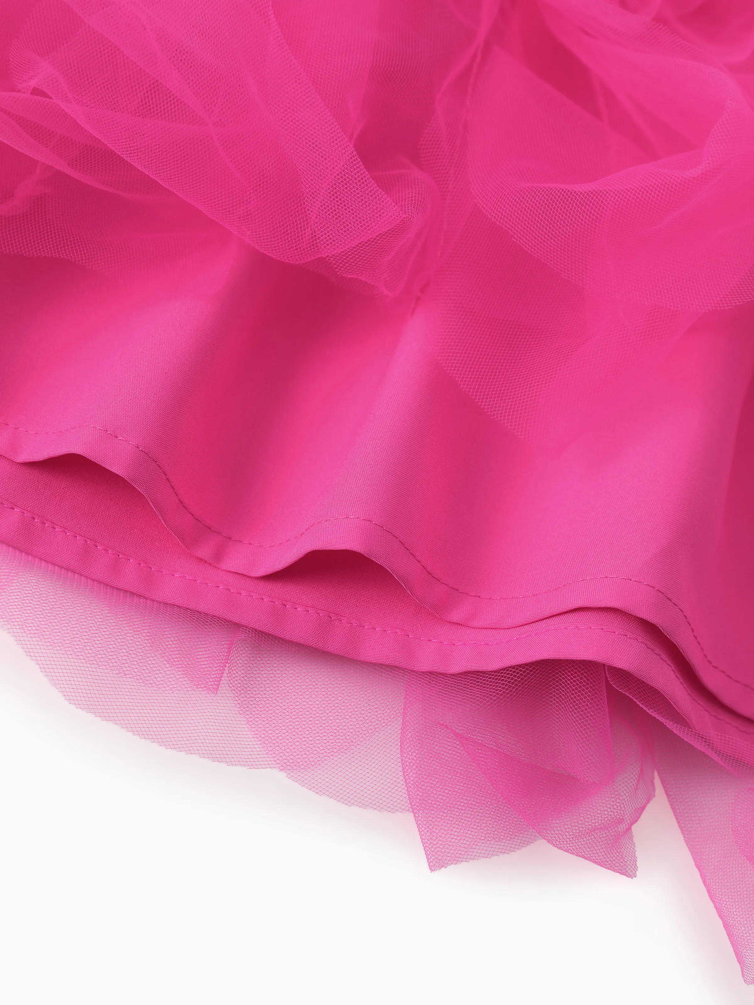 Barbie Toddler Girl Multilayers Mesh Dress Hot Pink