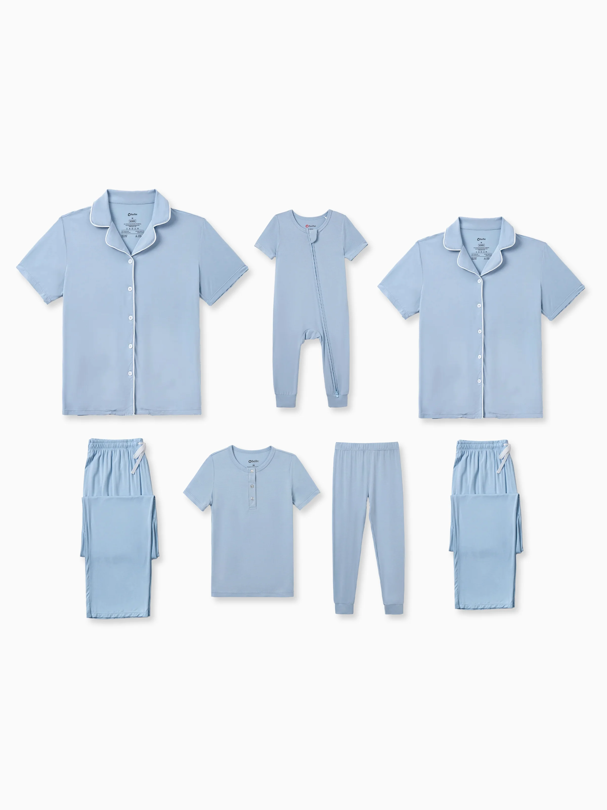 13048-family-matching-bamboo-pajamas-soft-bamboo-viscose-pjs-for-men-women-kids-toddler-baby-classic-blue-short-sleeve-sleepwear-with-button-down-shirt-and-1.webp Family Matching Bamboo Pajamas Soft Bamboo Viscose PJs for Men Women Kids Toddler Baby, Classic Blue Short-sleeve Sleepwear with Button-Down Shirt and Pants Blue grey