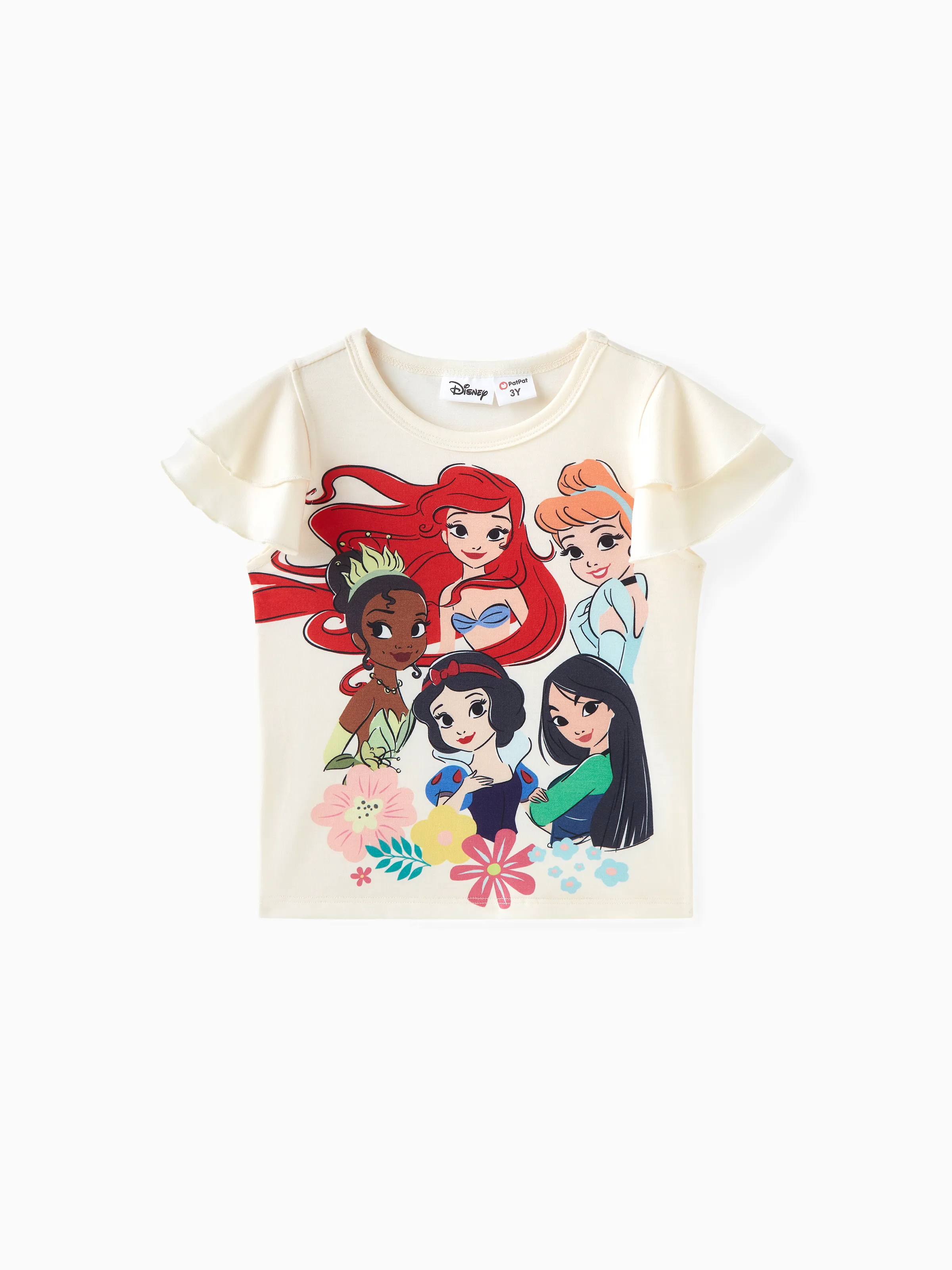Disney Princess Toddler Girl Naia™ Character Print Ruffled Short-sleeve Tee White