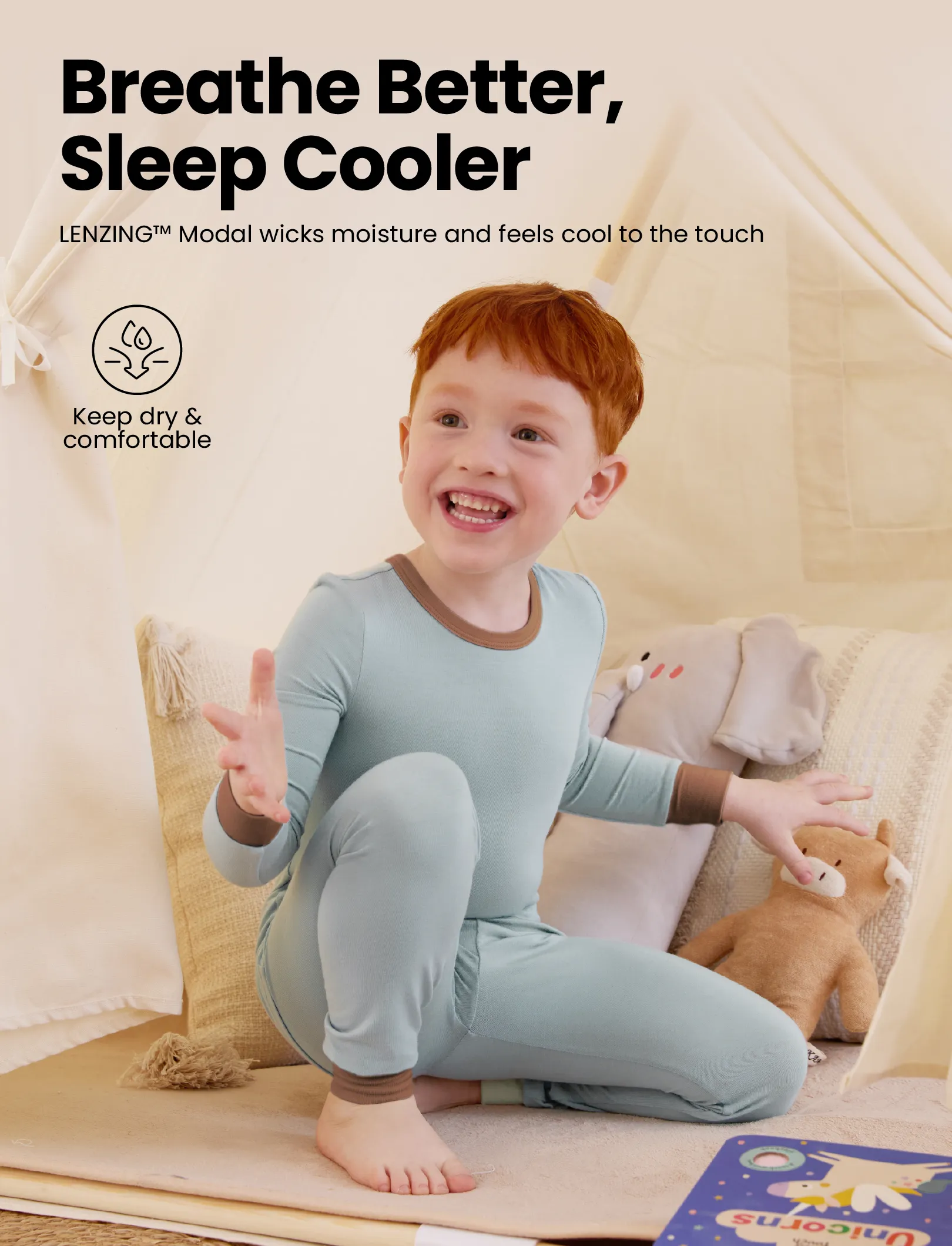 Baby 2-piece Tencel Modal Pajamas Set for Girls / Boys ( Snug-Fitting ) Green