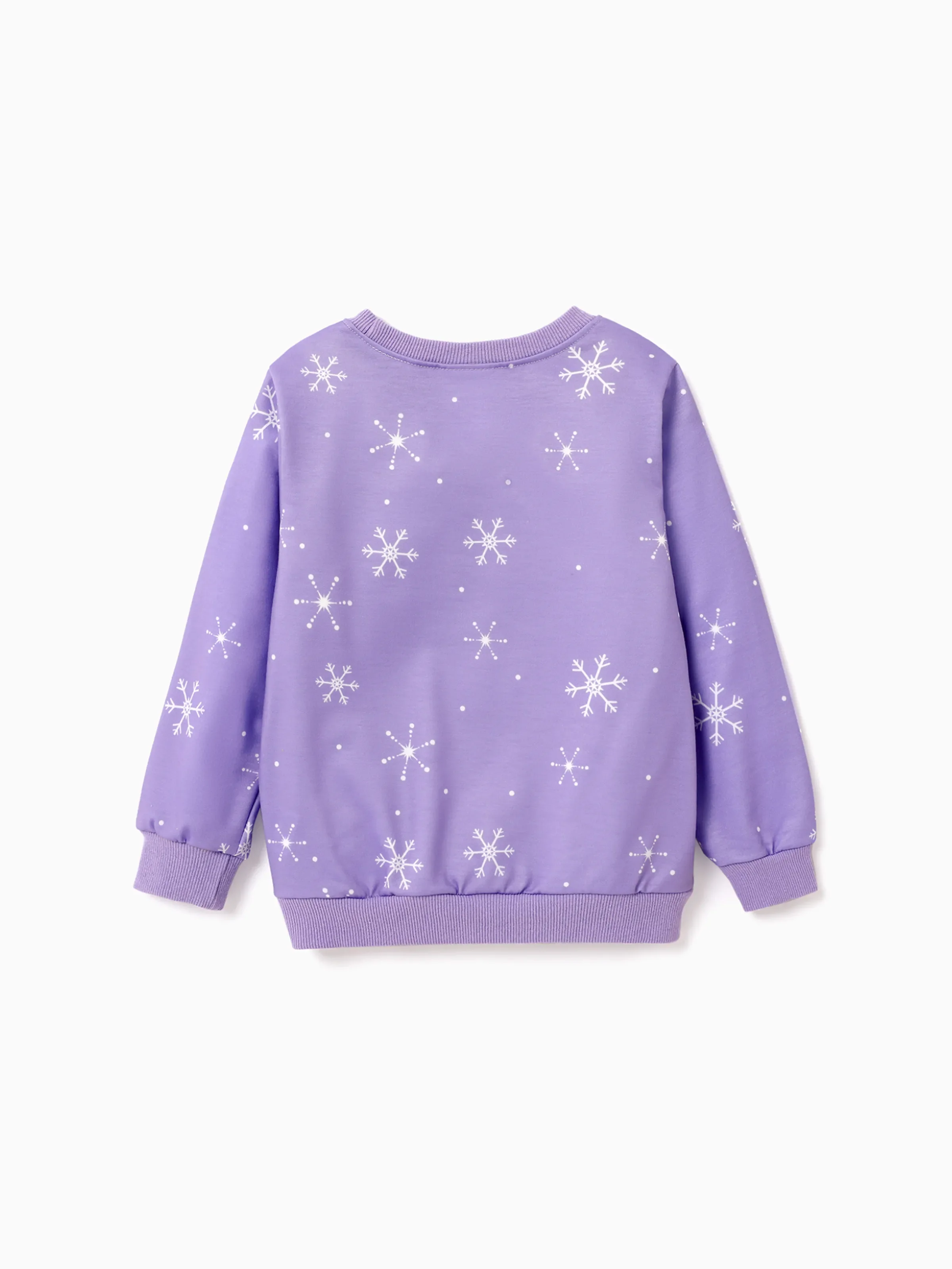 Barbie Toddler Girl Snowflake and Character Print Long-sleeve Sweatshrit Purple