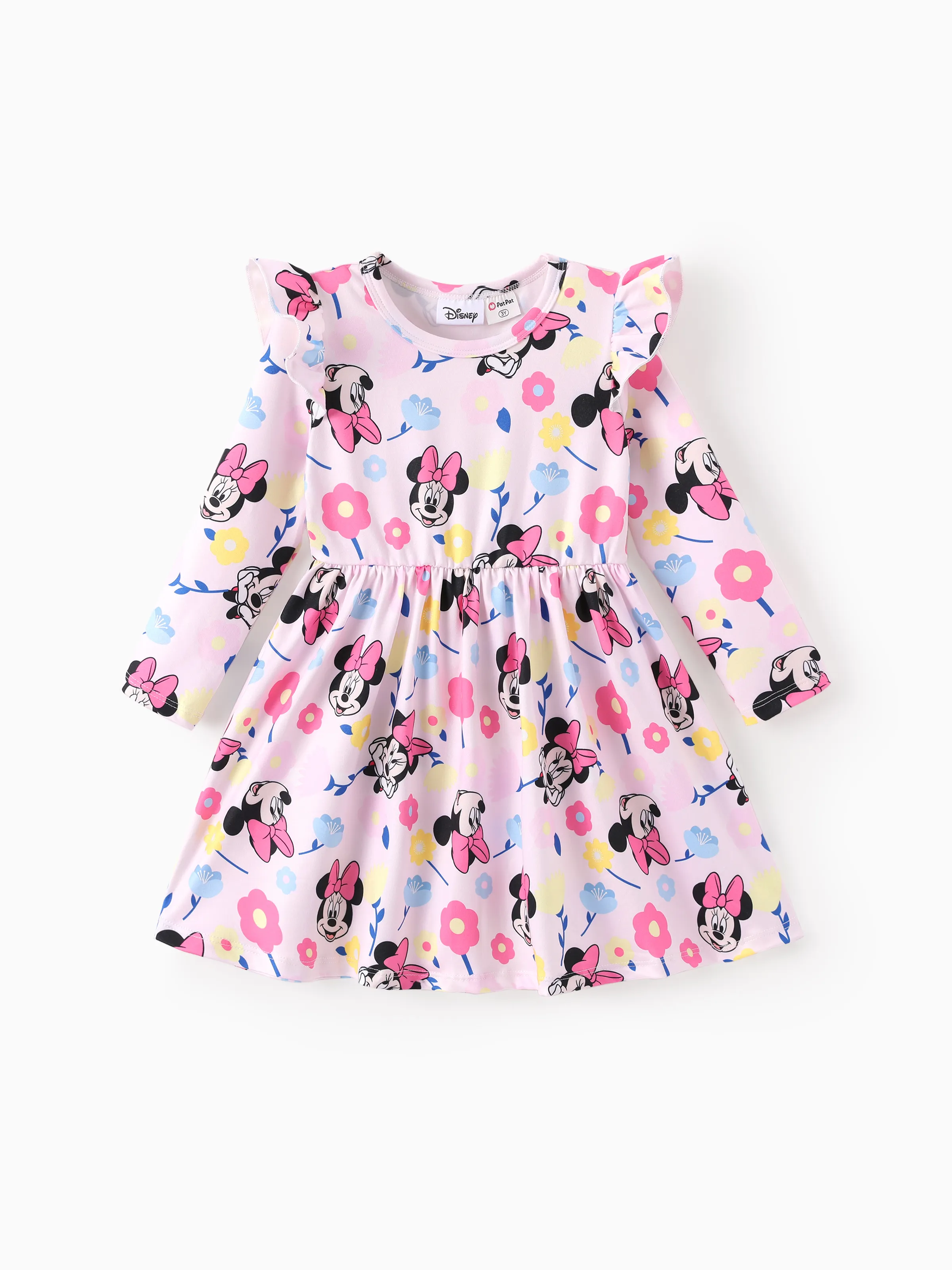Disney Mickey and Friends Toddler Girl Minnie Mouse Ruffle Dress Pink