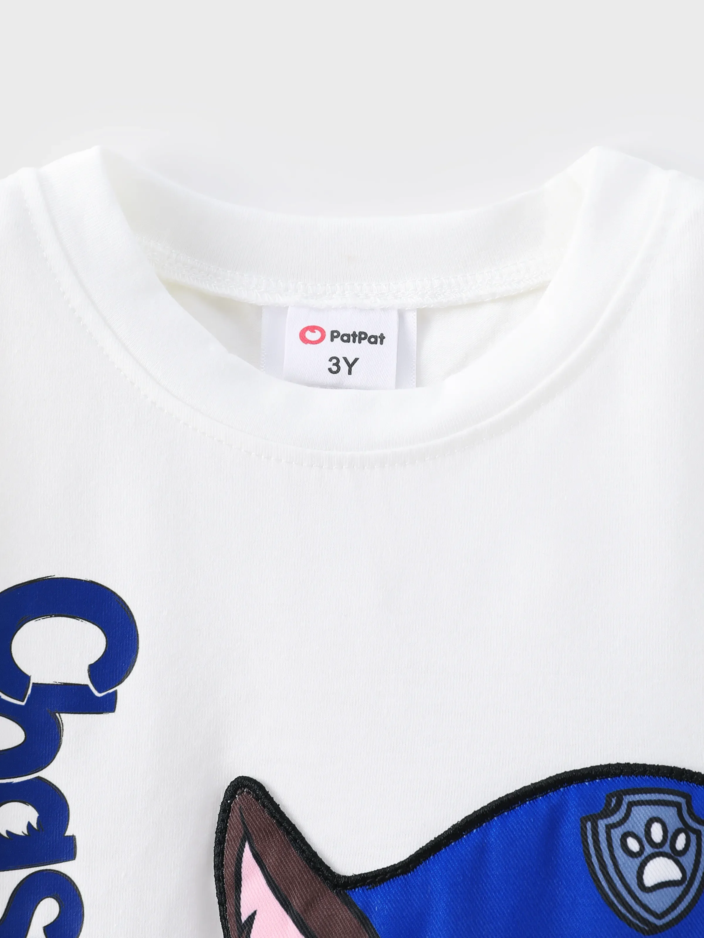 PAW Patrol Toddler Boy 1pc Chase 3D Embroidery Tee White