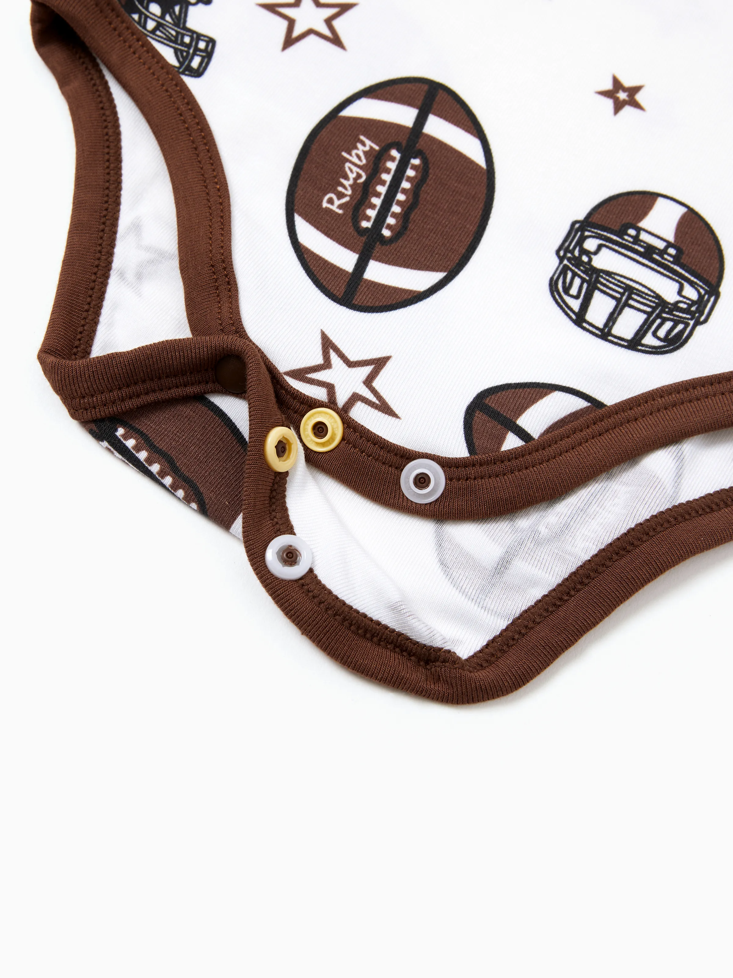 Baby Boy/Girl Playful Print 3pcs Rompers Set Brown