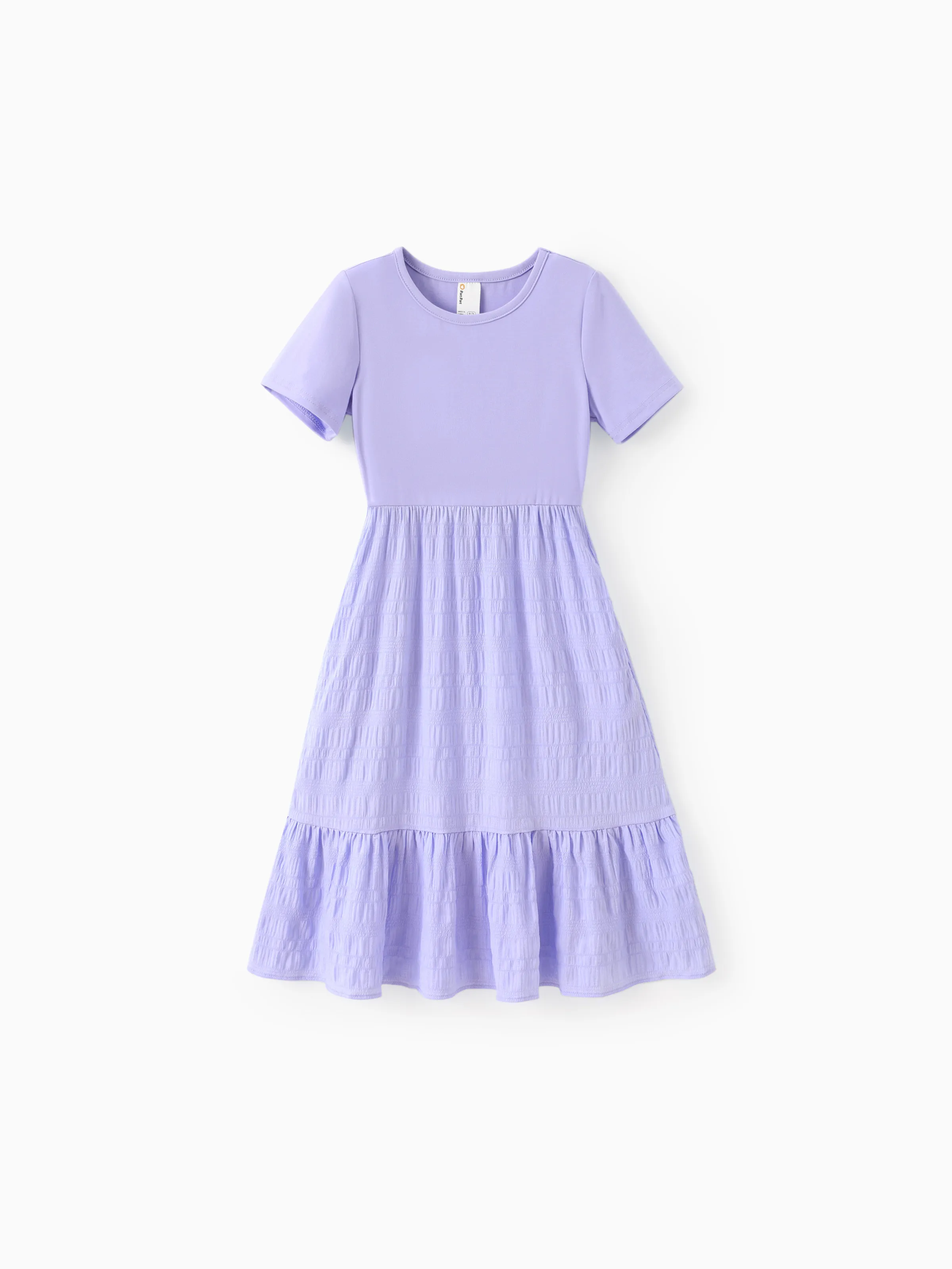 Kid Girl Ruffled Boho Casual Maxi Dress with Pockets Purple