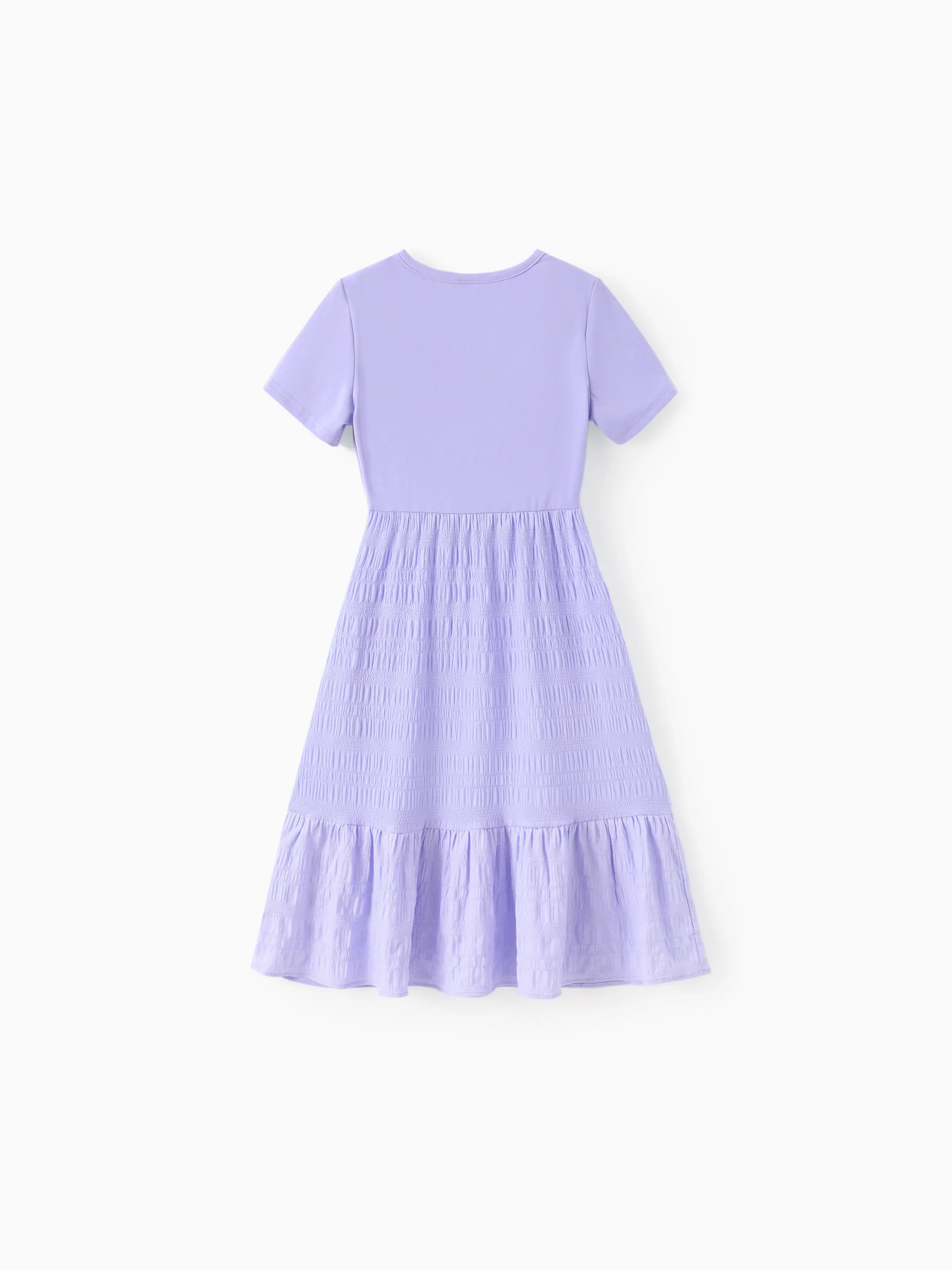 Kid Girl Ruffled Boho Casual Maxi Dress with Pockets Purple