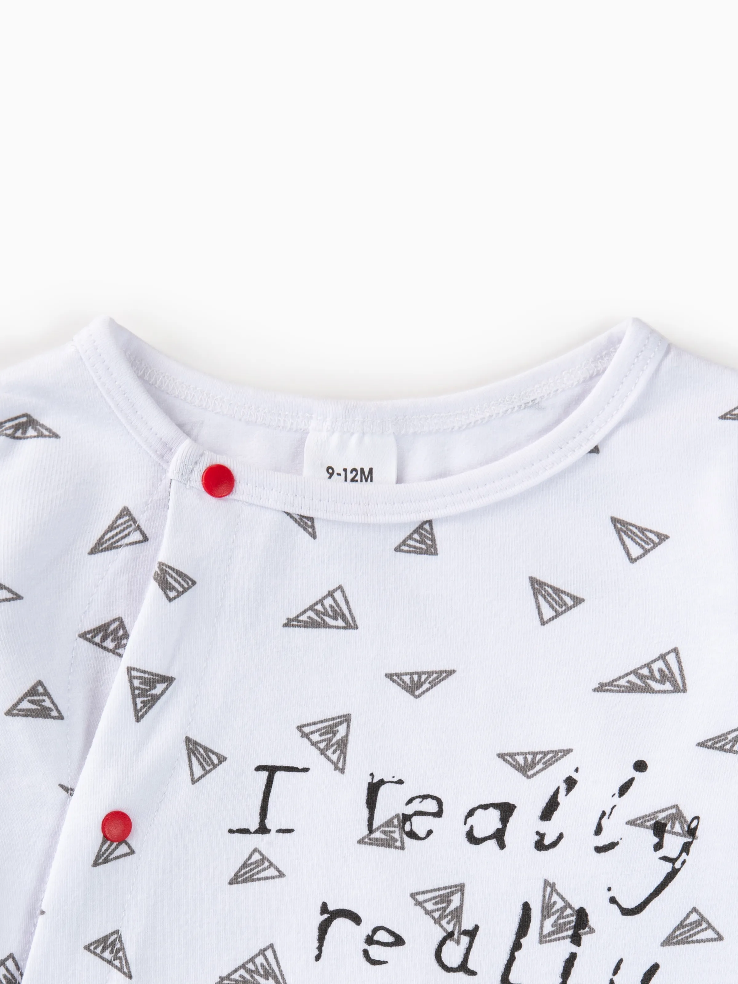 Baby Boy/Girl 95% Cotton Long-sleeve Footed Letter Print Jumpsuit Red+White