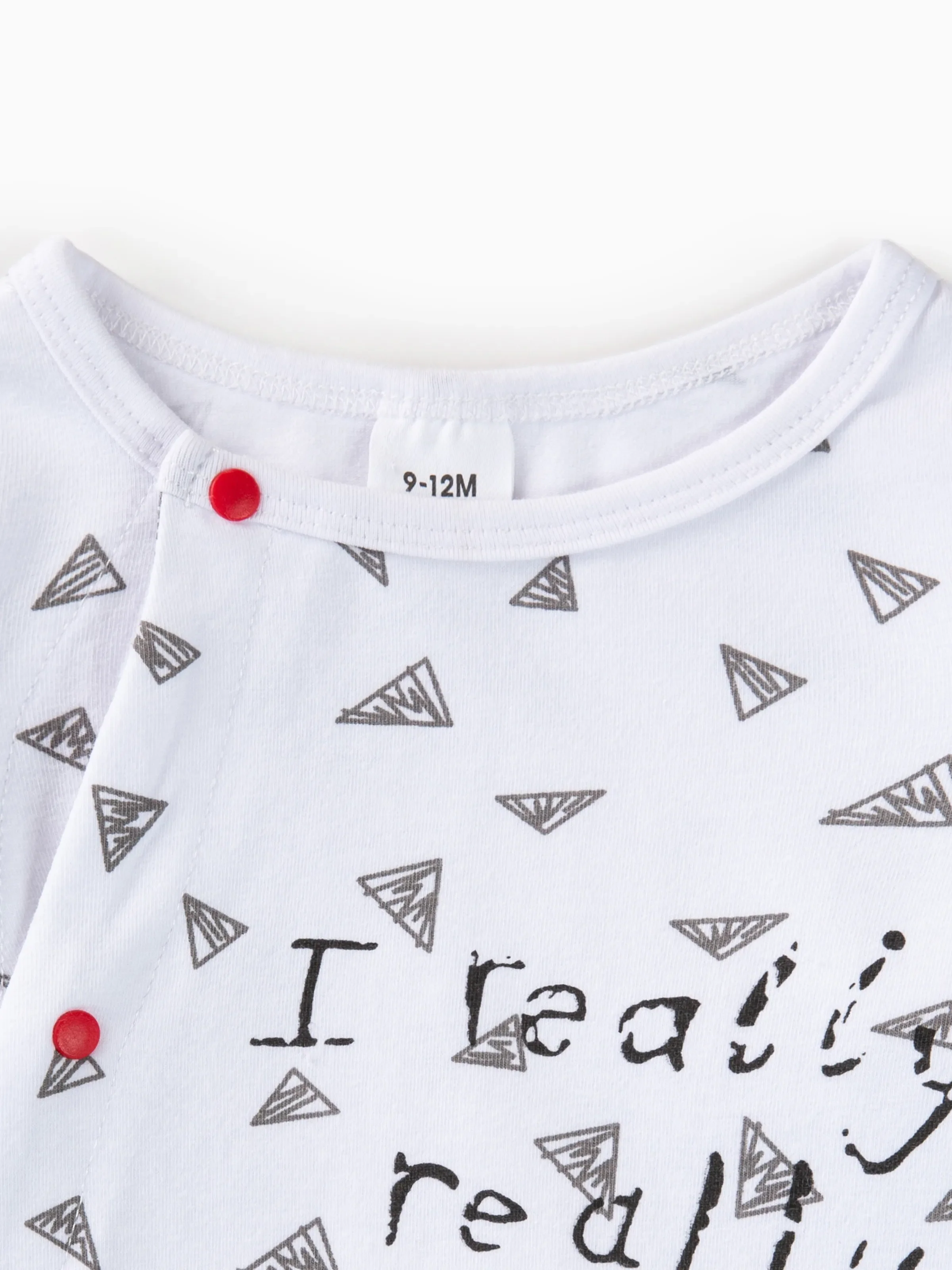 Baby Boy/Girl 95% Cotton Long-sleeve Footed Letter Print Jumpsuit Red+White