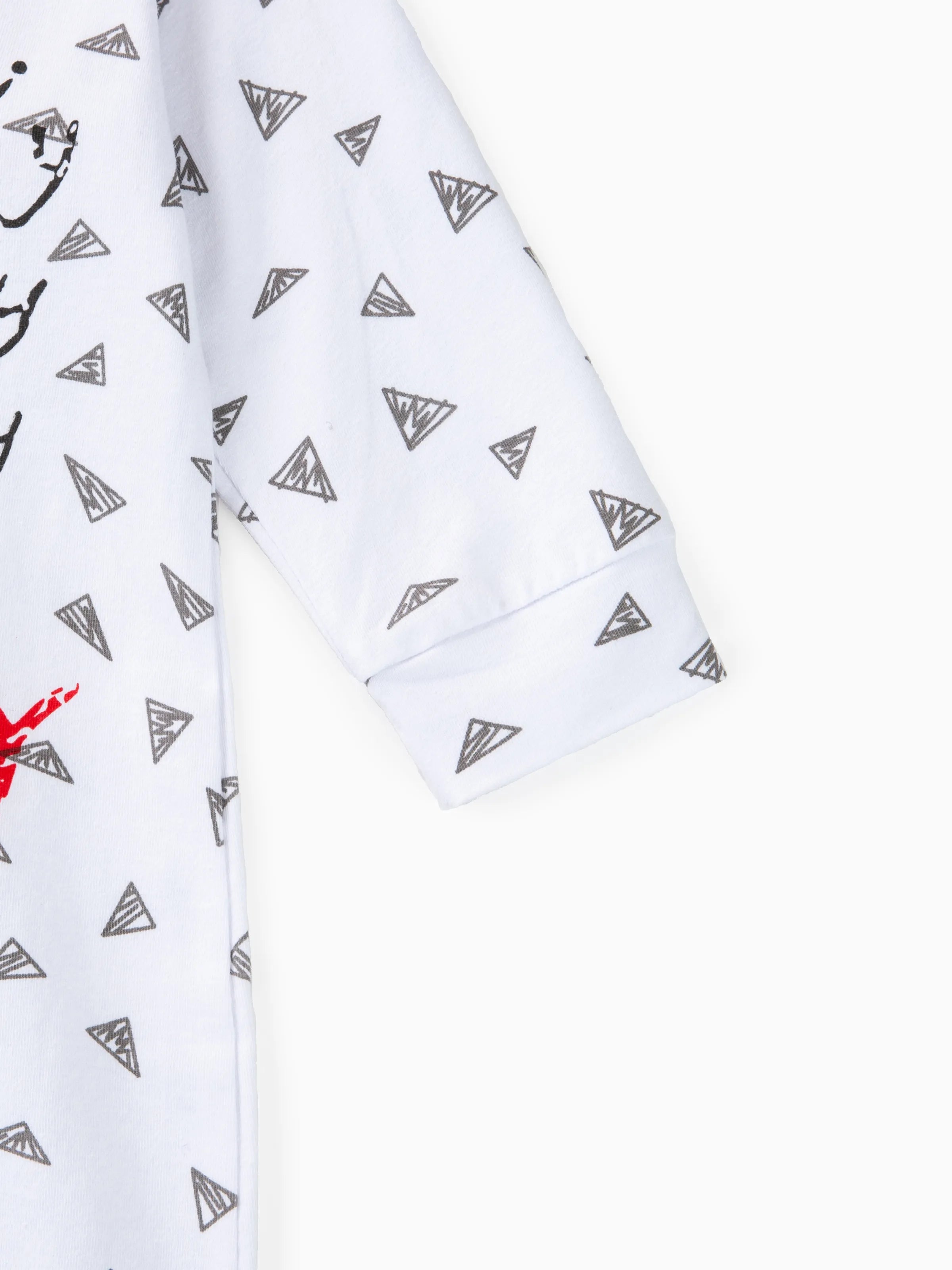 Baby Boy/Girl 95% Cotton Long-sleeve Footed Letter Print Jumpsuit Red+White