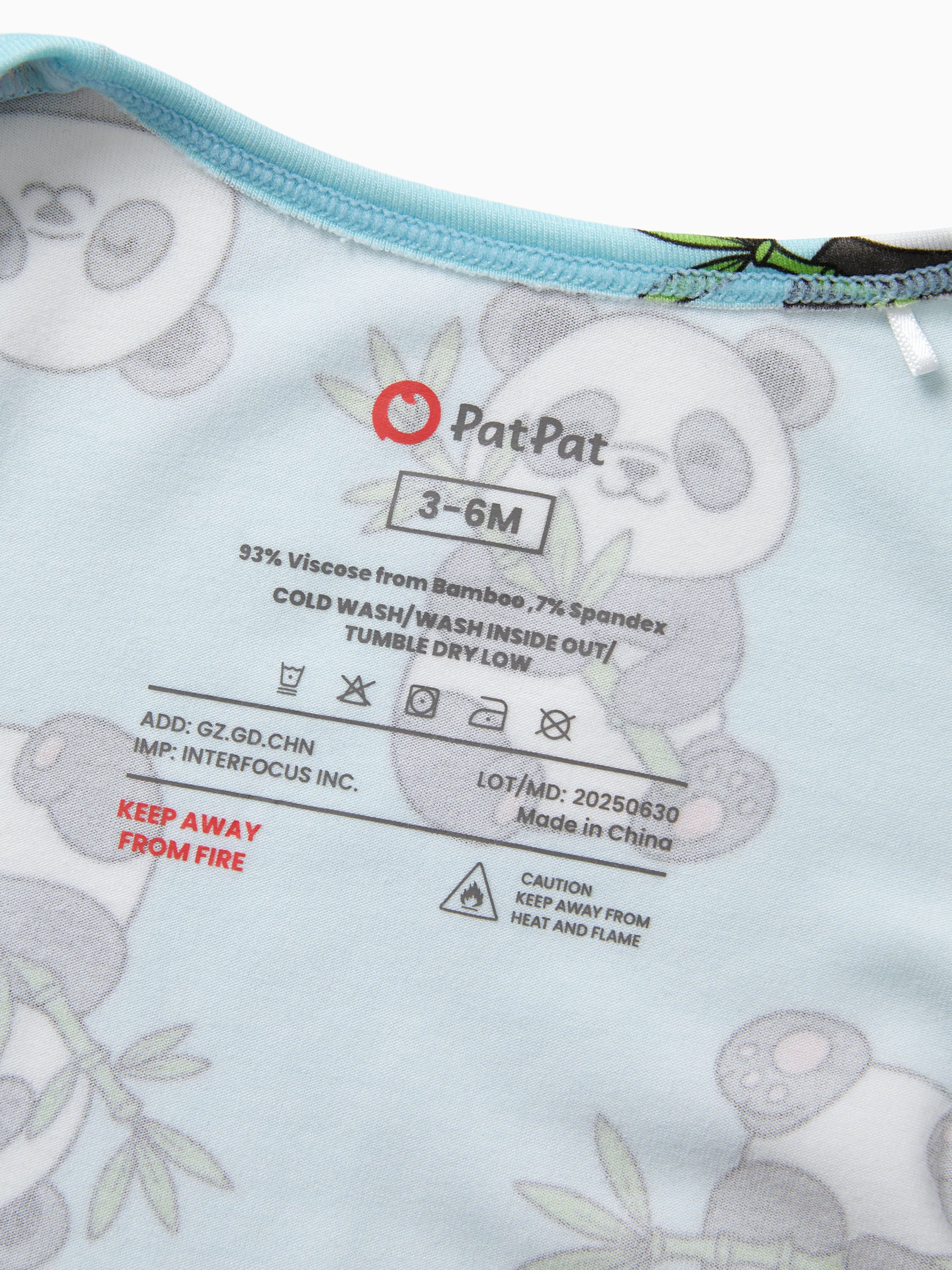 Kids Baby / Girl Bamboo Pajamas With Childlike Print (Snug-Fitting) Light Blue