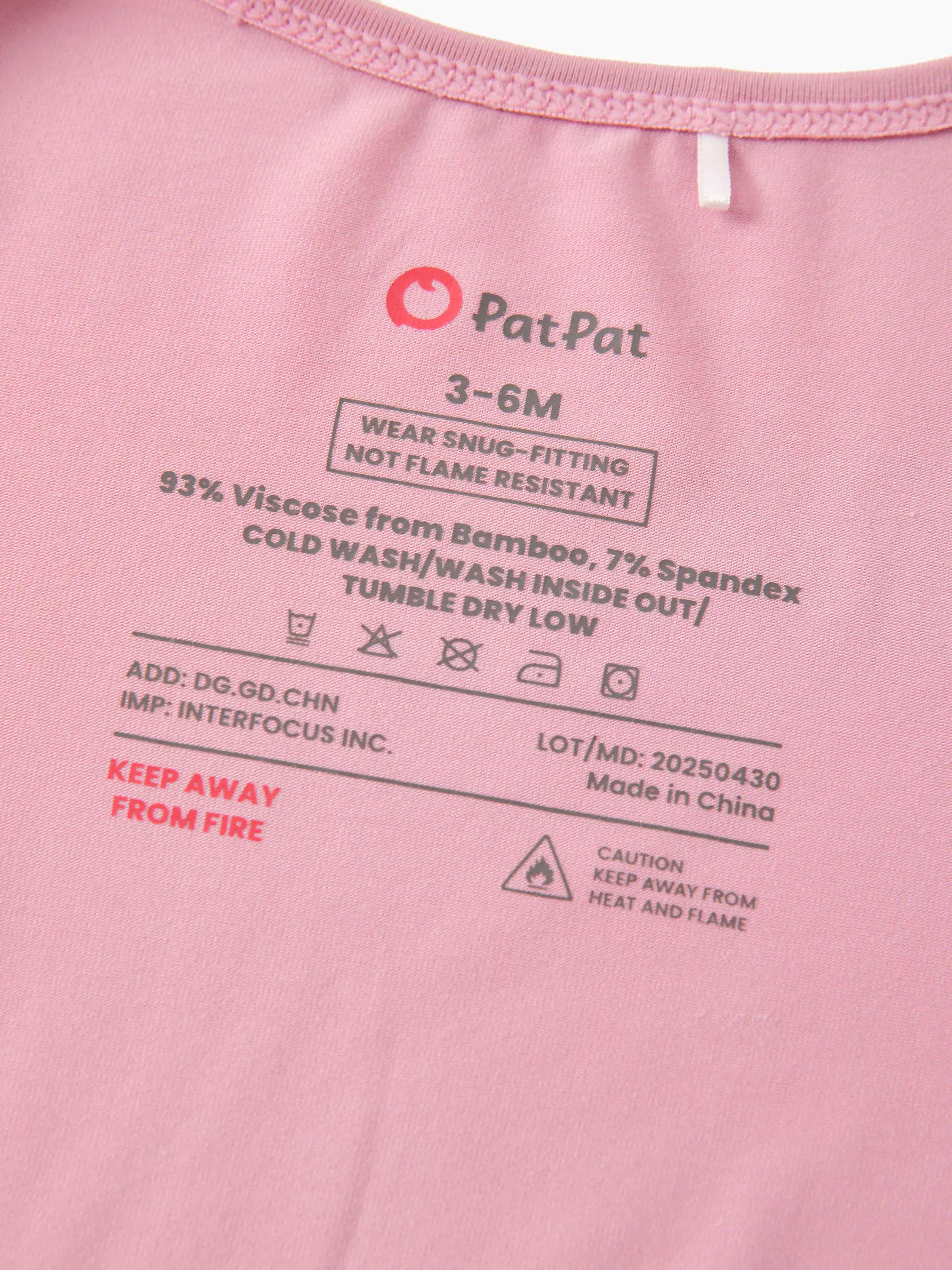 Kids Baby / Girl Bamboo Pajamas With Childlike Print (Snug-Fitting) Pink
