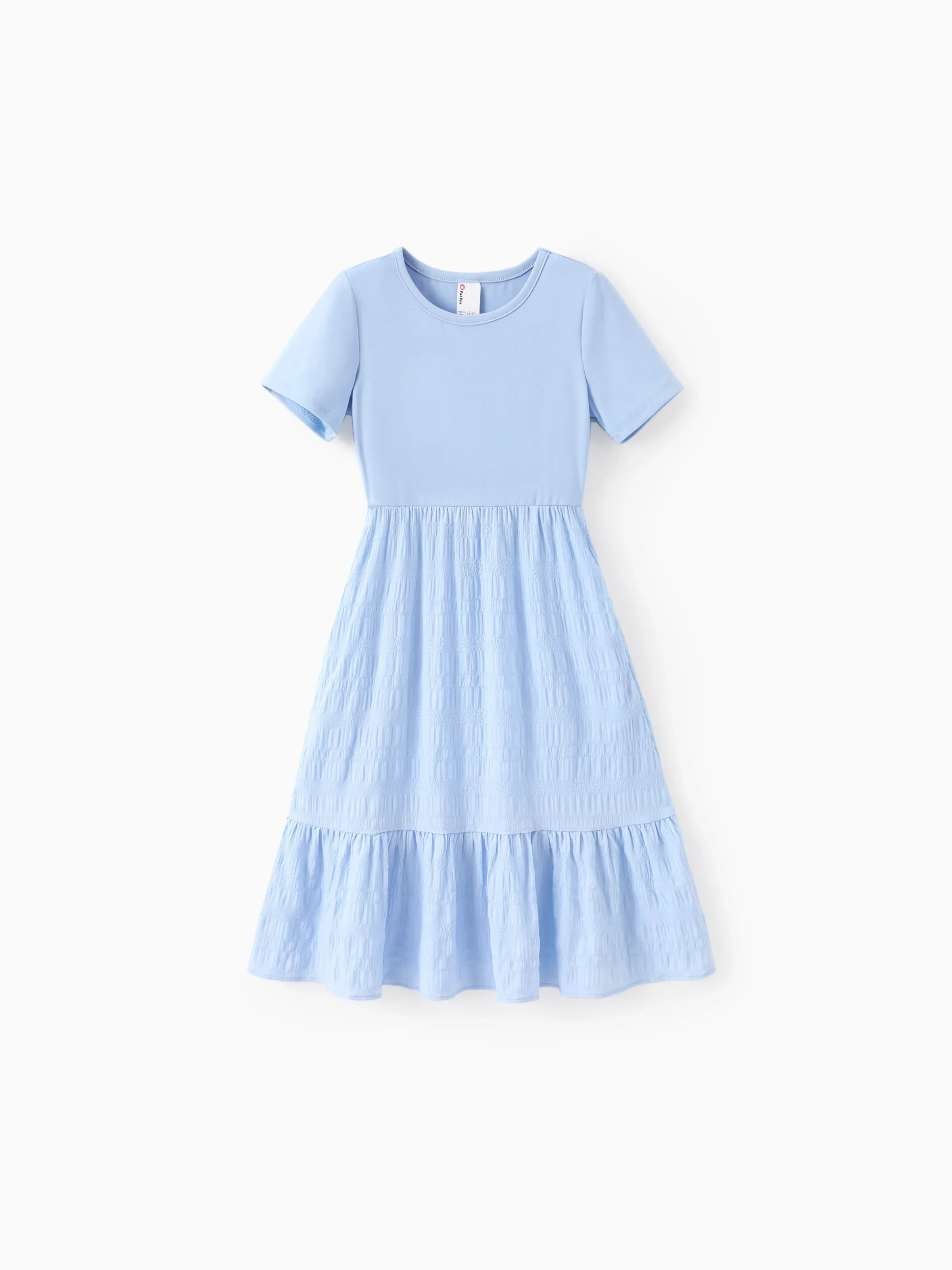 Kid Girl Ruffled Boho Casual Maxi Dress with Pockets Blue