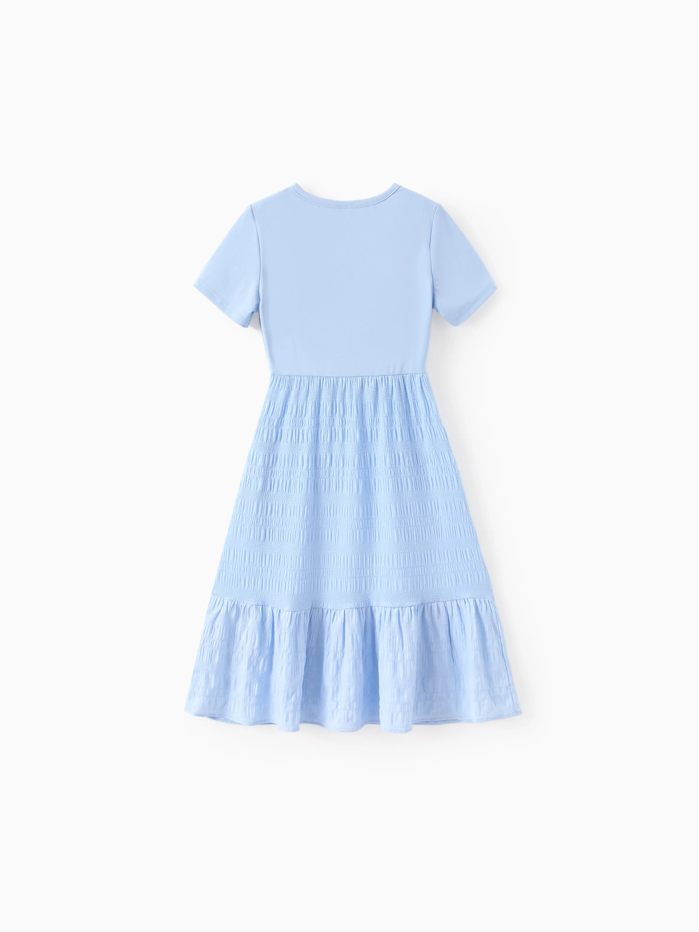 Kid Girl Ruffled Boho Casual Maxi Dress with Pockets Blue