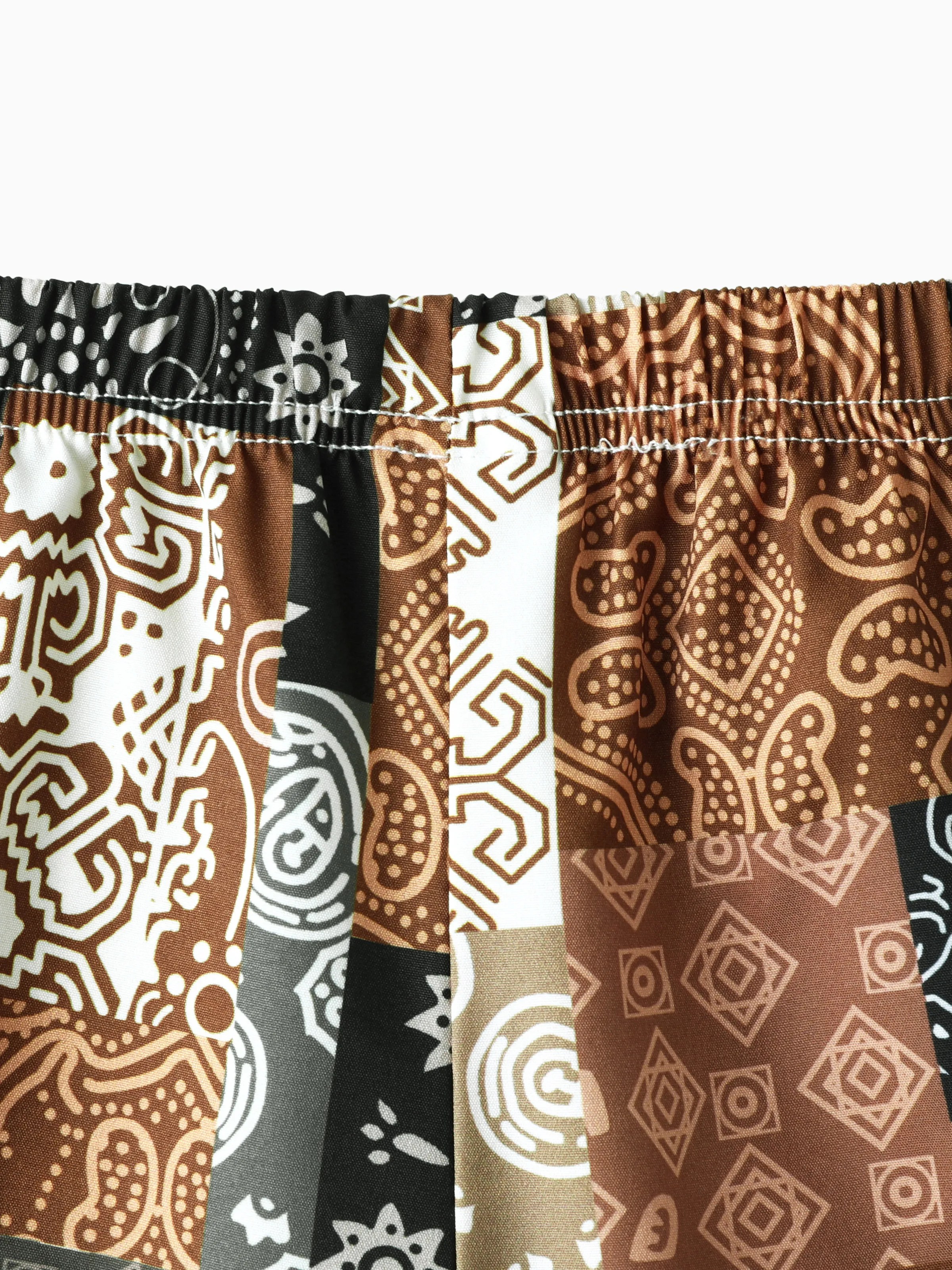 Casual Ethnic 2pcs Set for Baby Boy with Lapel, 100% Polyester, Regular Brown